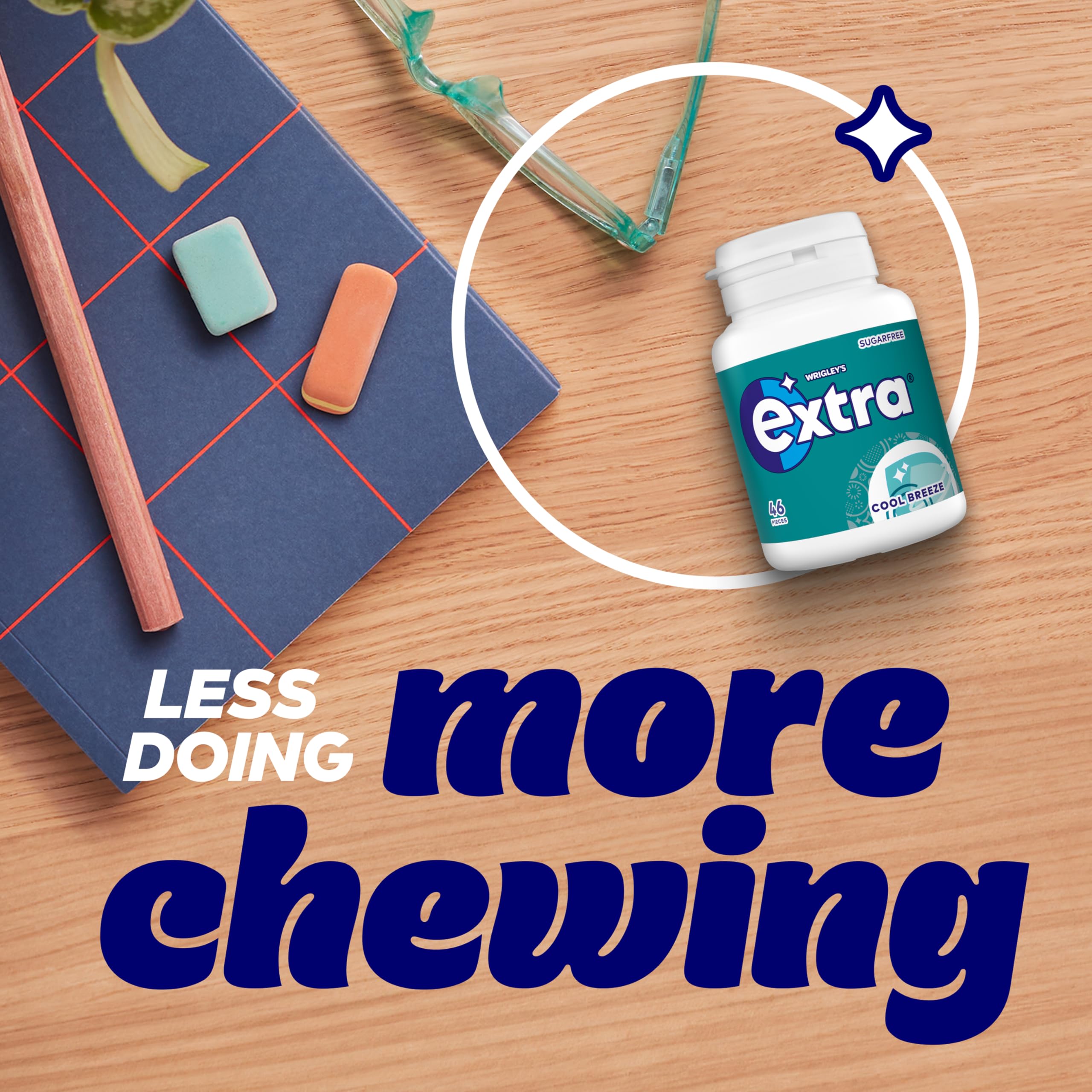 Extra Chewing Gum - Cool Breeze Mint Flavour, Sugar Free | 46 Pieces Bottle 3