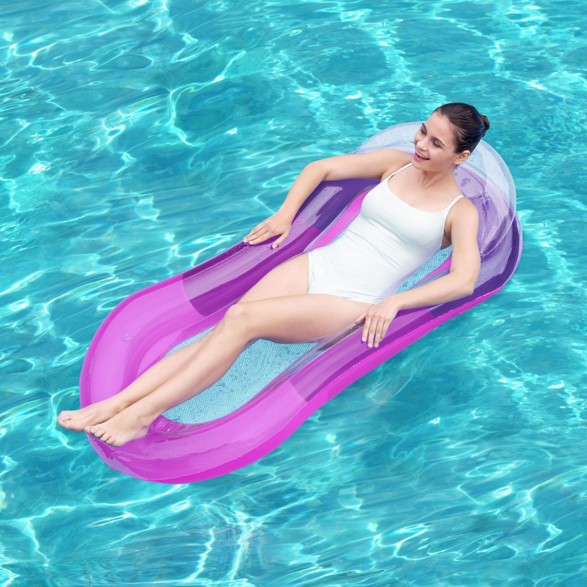 Bestway HydroLuxe Lounge Pool Float | 63" x 33" | Red/Green PVC Inflatable 3