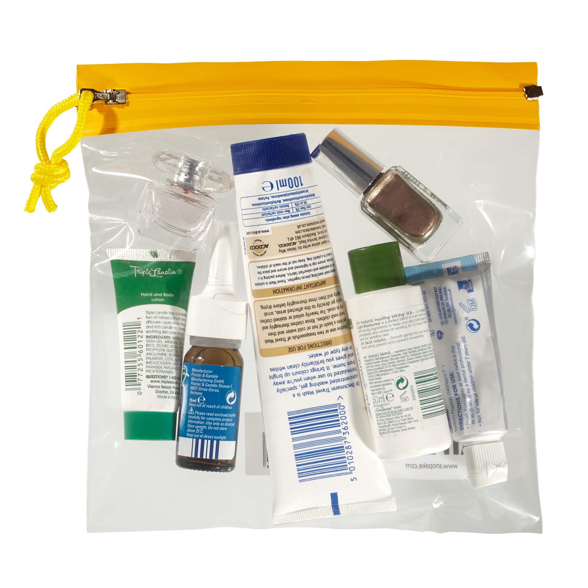 Snopake Flight AirBag Zippa-Bag - Clear/Assorted Blue & Yellow Zip Strips | 200 x 200 mm | Pack of 5 6