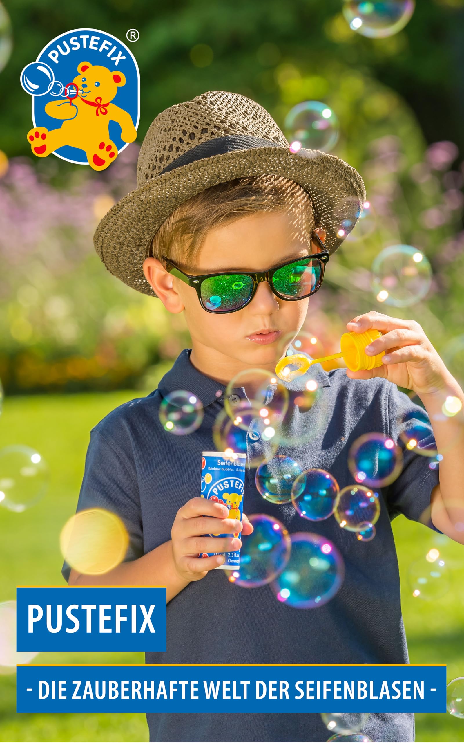 Pustefix XXL Bubble Solution Refill - 1000ml Maxi Bottle | Long-Lasting, Colorful Bubbles | Ages 7+