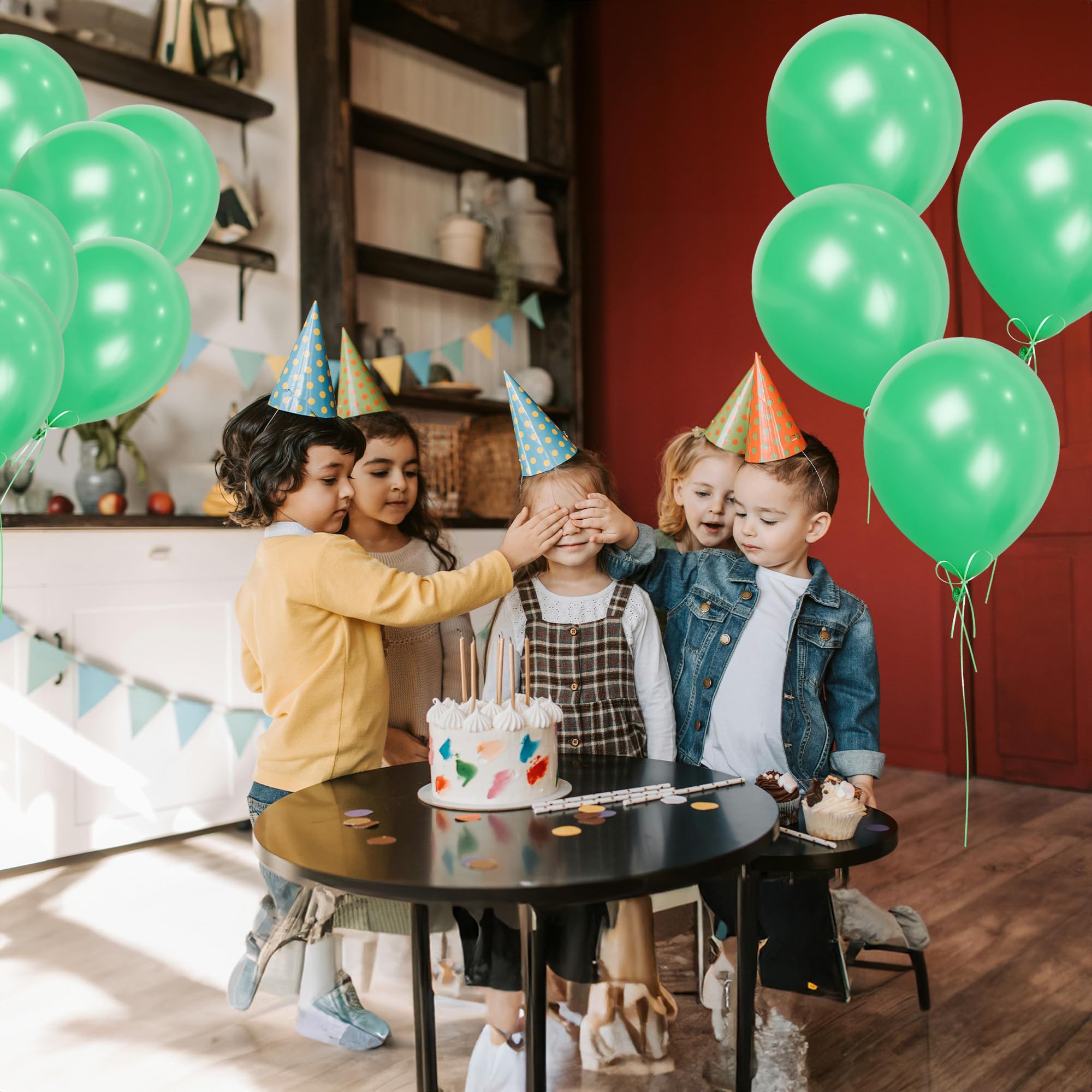 SHATCHI Green Balloons - 10 Pack, 12 Inch Thick Latex, Biodegradable Helium Party Balloons 5