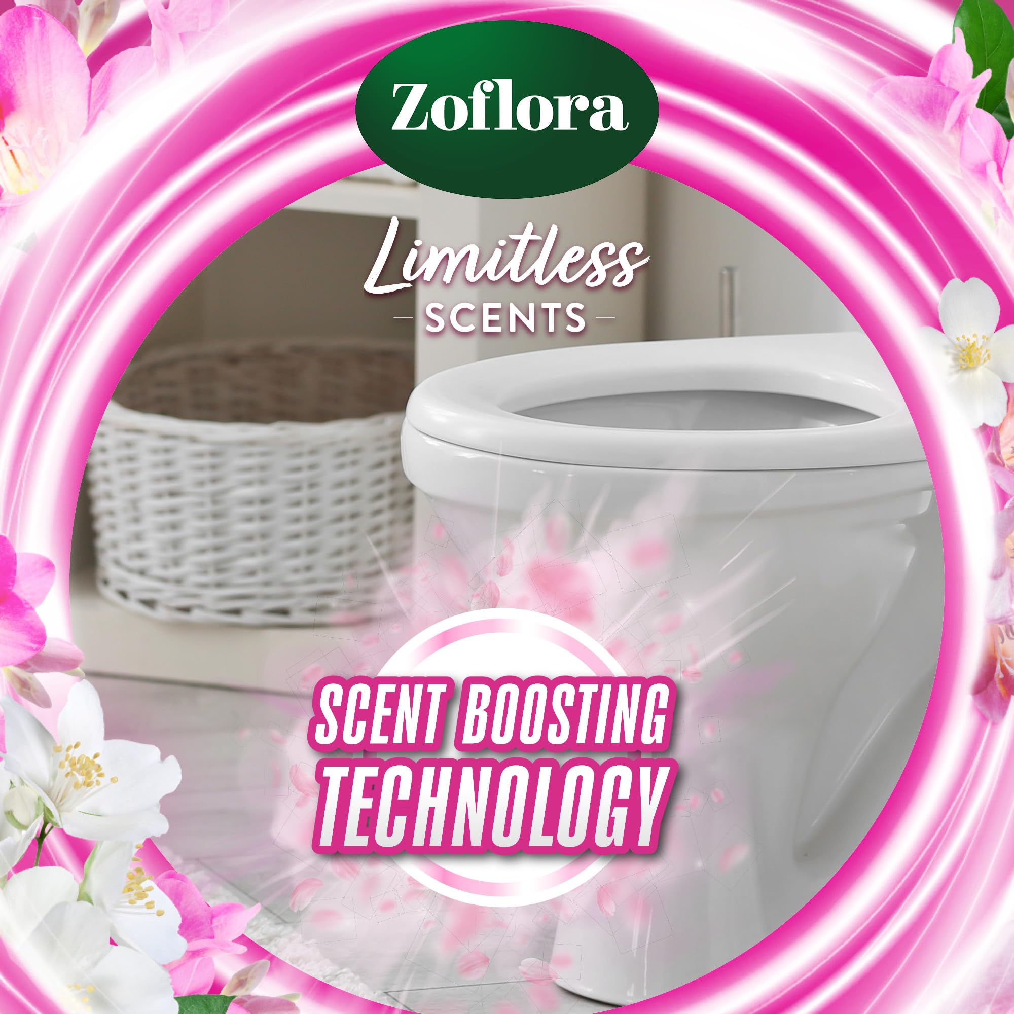 Zoflora Rim Blocks Freesia & Jasmine - Lasts Up to 200 Flushes | Active Power Foam 4