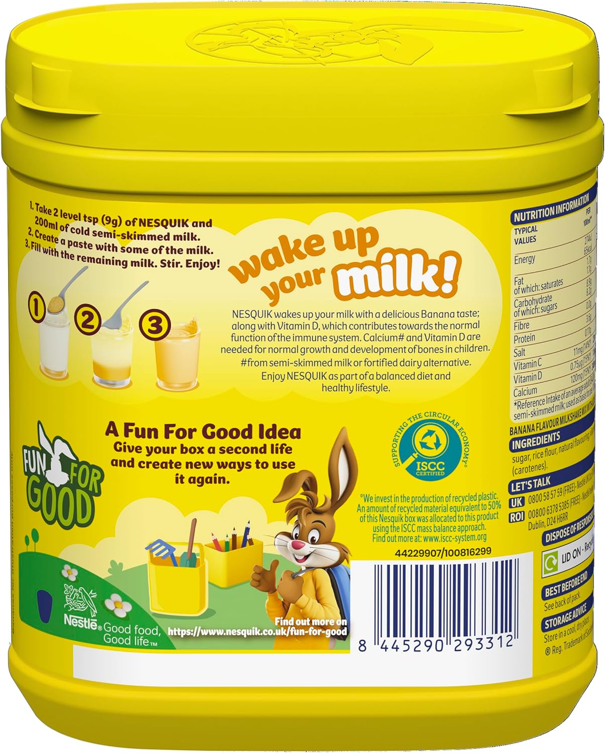 Nesquik Bananen-Milchshake-Mix 500 g – glutenfreies Pulver ohne künstliche Farb- oder Aromastoffe 6