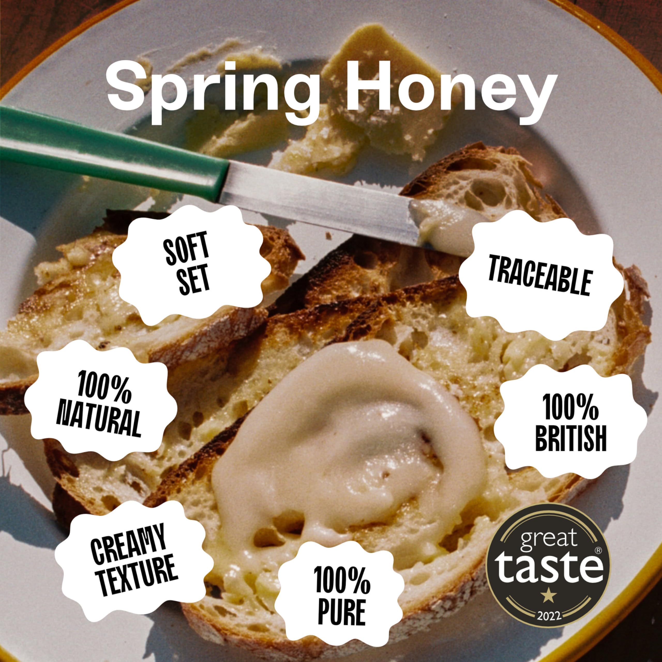 Black Bee Honey - Pure British Spring Soft Set Honey | Creamy | 227g