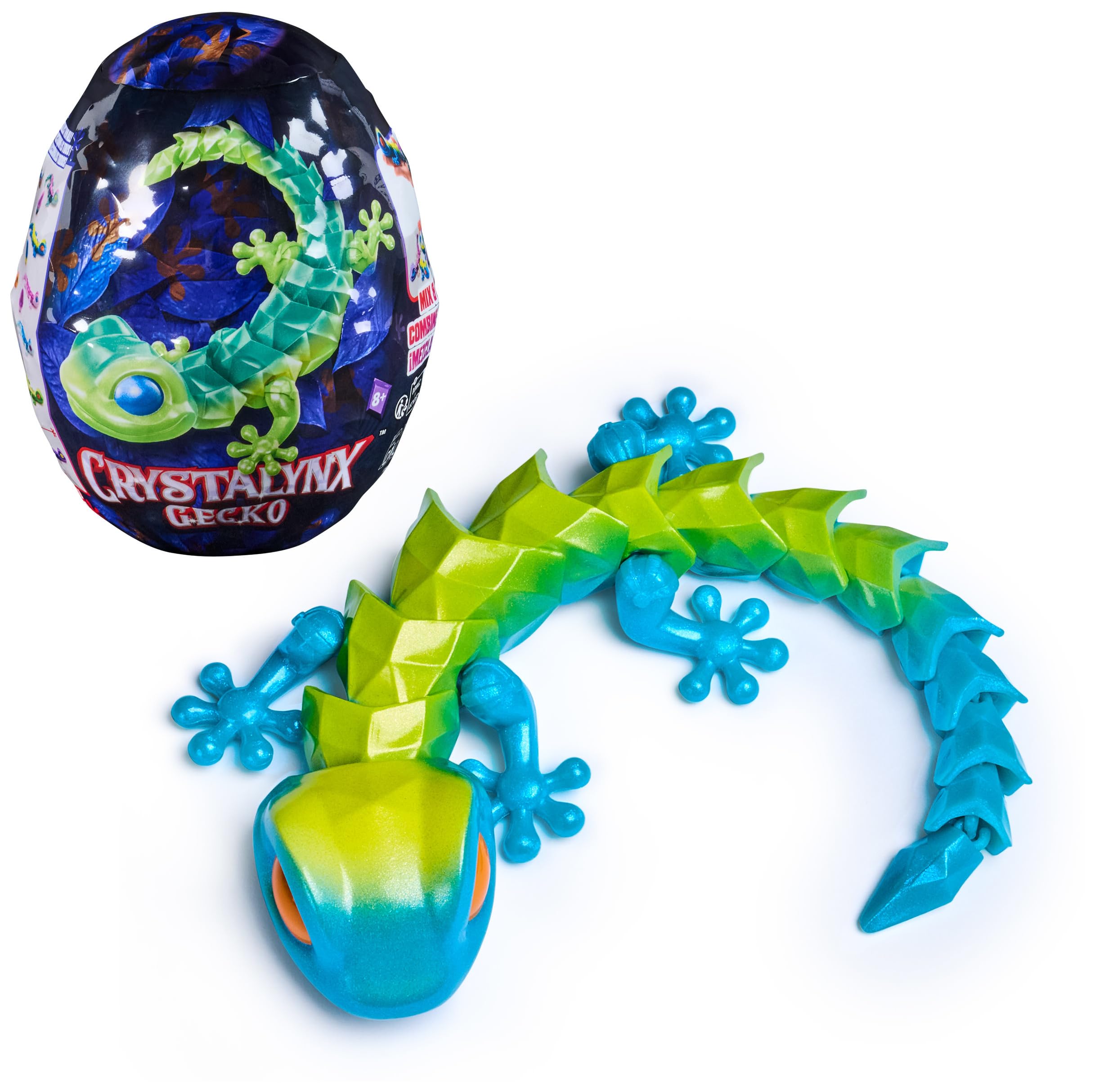 CrystaLynx Gecko Articulated Action Figure - 22.8 cm Collectible Blind Box Toy | Mix & Match Joints