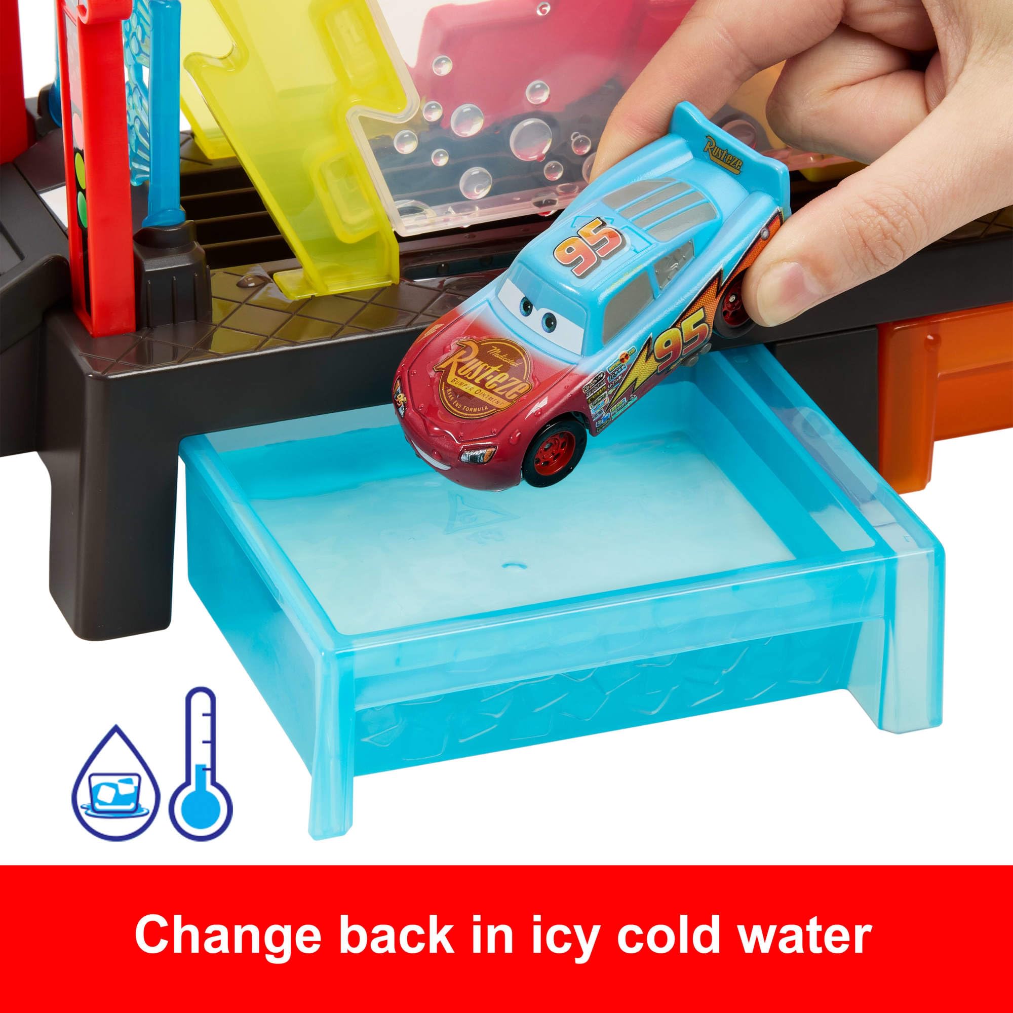 Mattel Disney and Pixar Cars Color Changers Race Ready Car Wash Playset with Lightning McQueen 5