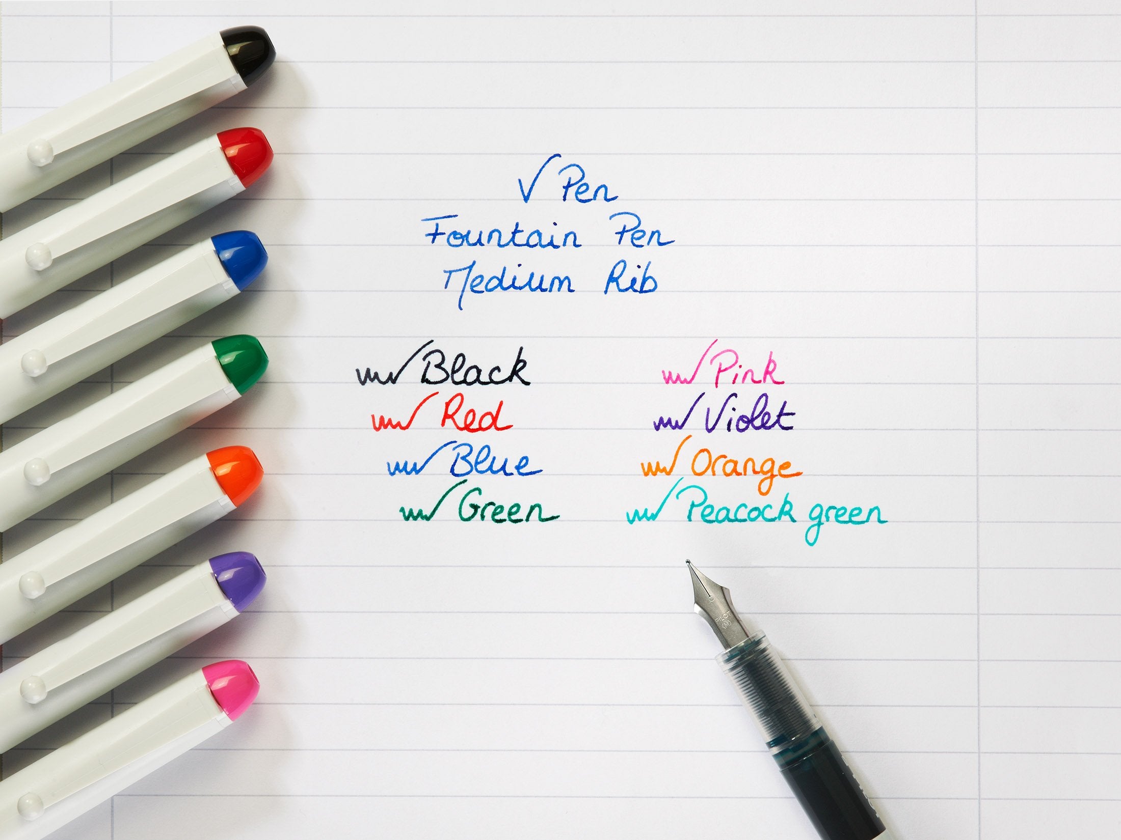 PILOT Vpen Disposable Fountain Pen - Blue Ink, 0.58mm Medium Line, Leak Proof | 6 Count 5
