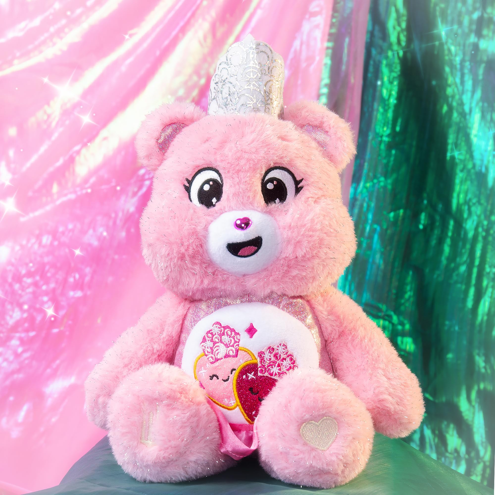 Care Bears x Wicked 2-Pack Plush – Good Luck Bear as Elphaba & Love-A-Lot Bear as Glinda 3
