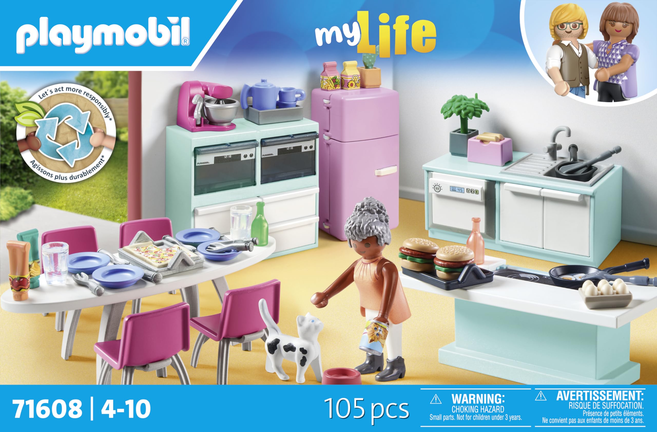 Playmobil myLife Kitchen with Dining Place Playset | 105 Pieces | Ages 4+ 4