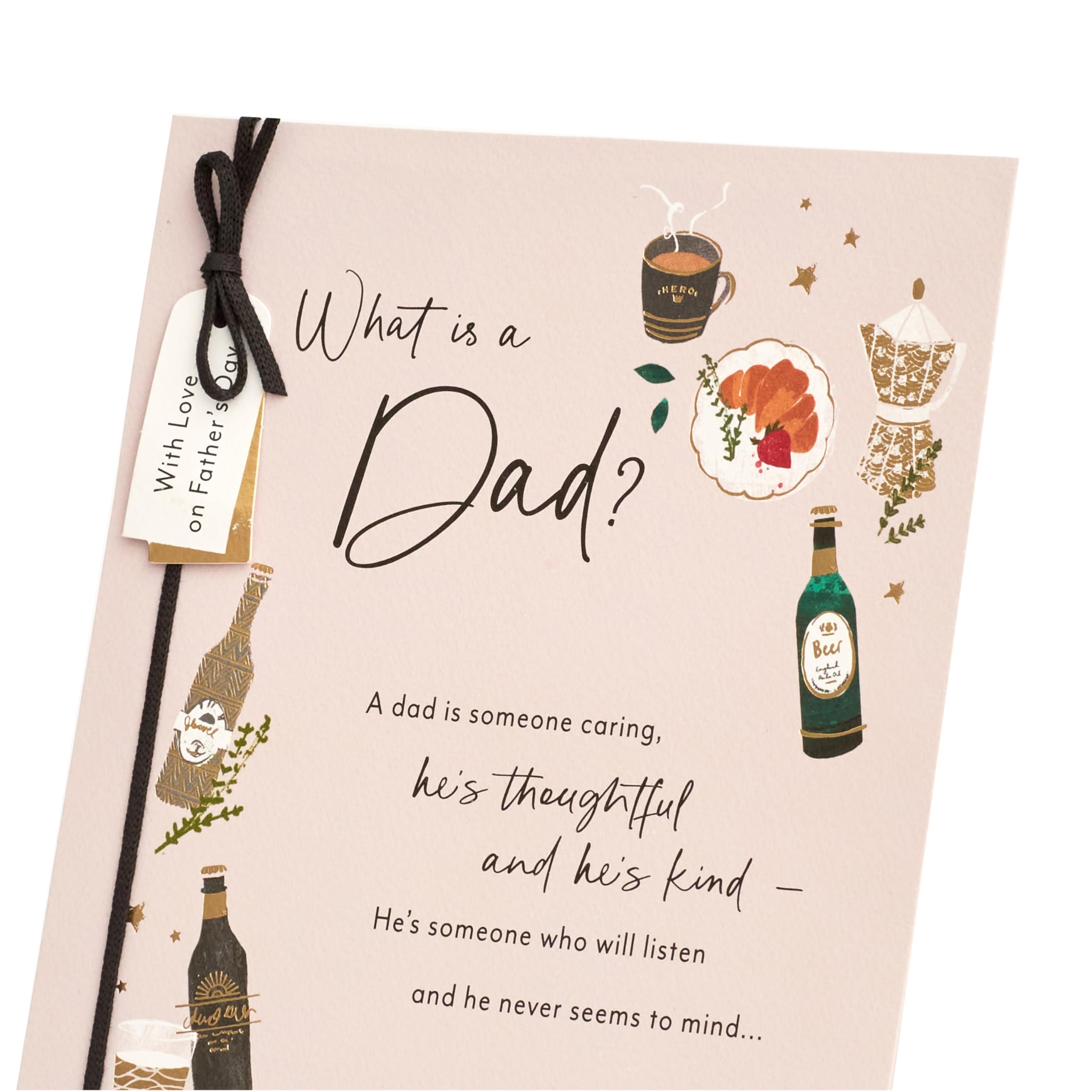 UK Greetings Father's Day Card for Dad, Grandad, Husband | Beer & Food Illustration | 16.5 x 25.4 cm 3