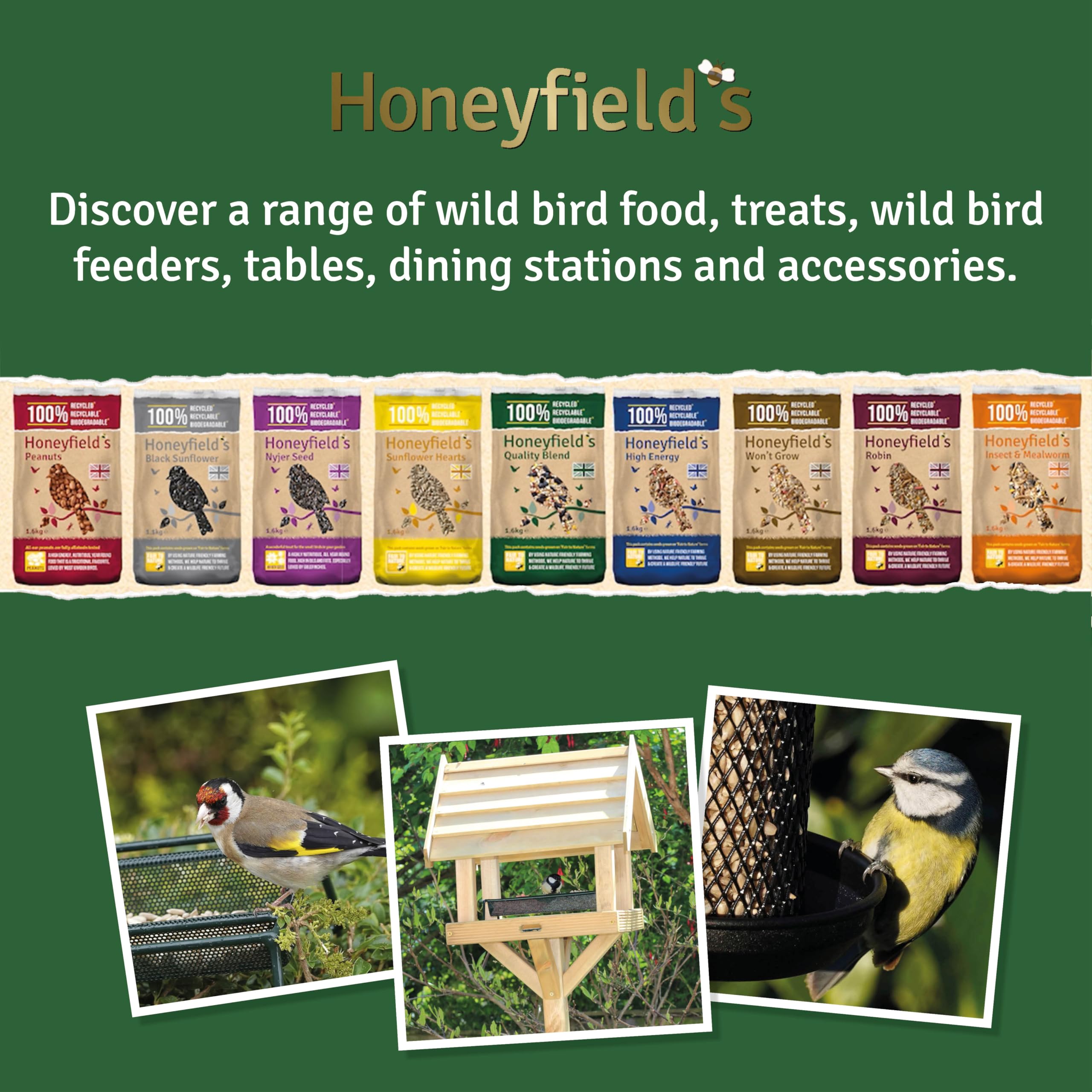 Honeyfield's No Grow Bird Food for Wild Birds - 1.6 kg Resealable Bag | High Energy Seeds 8