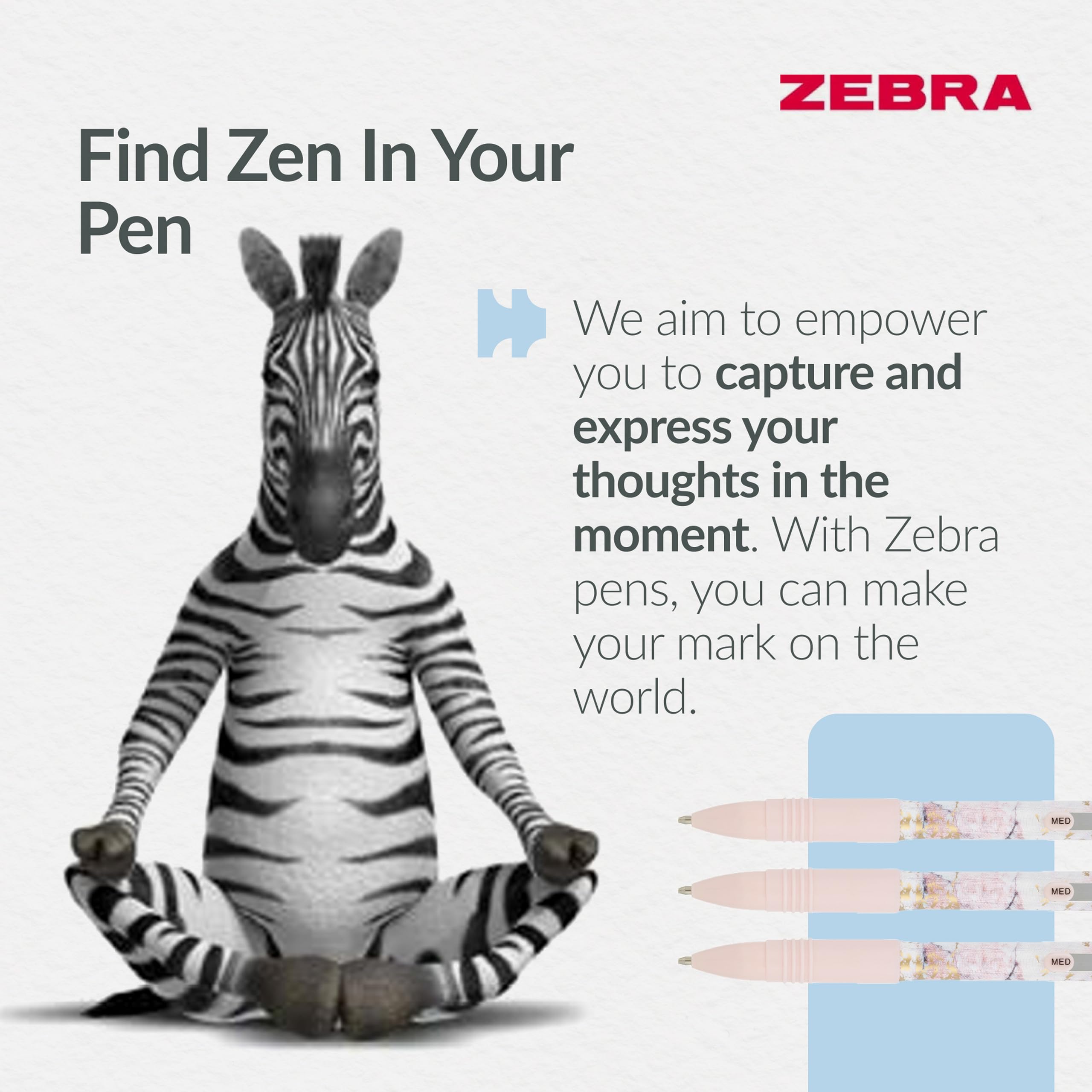 Zebra Pen Z-Grip Smooth Glam Retractable Ballpoint Pens - Black Ink, 1.0mm Medium Point, 3 Pack 7