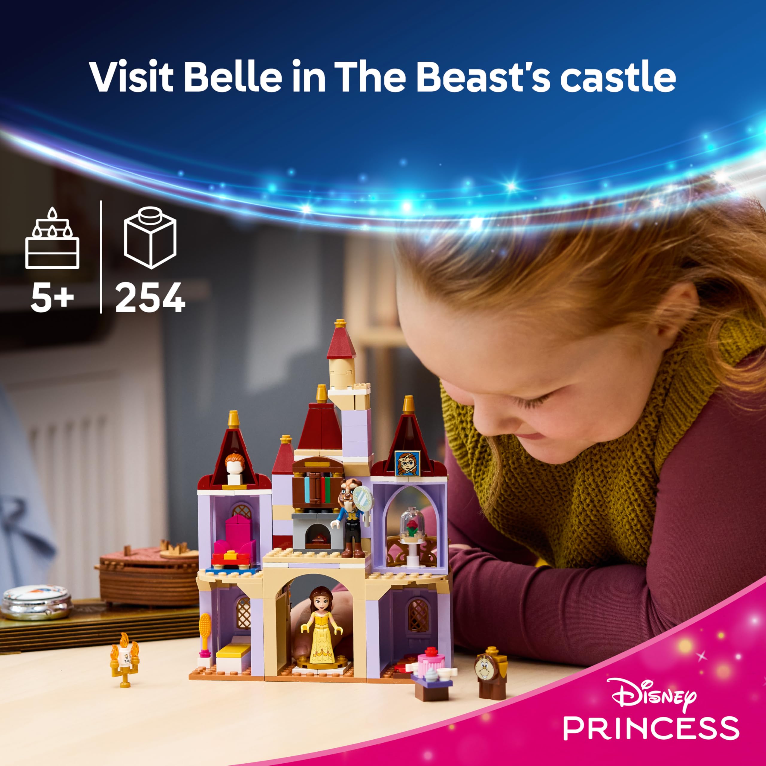 LEGO Disney Princess Belle & the Beast's Enchanted Castle Building Set | Model 43289 | Ages 5+