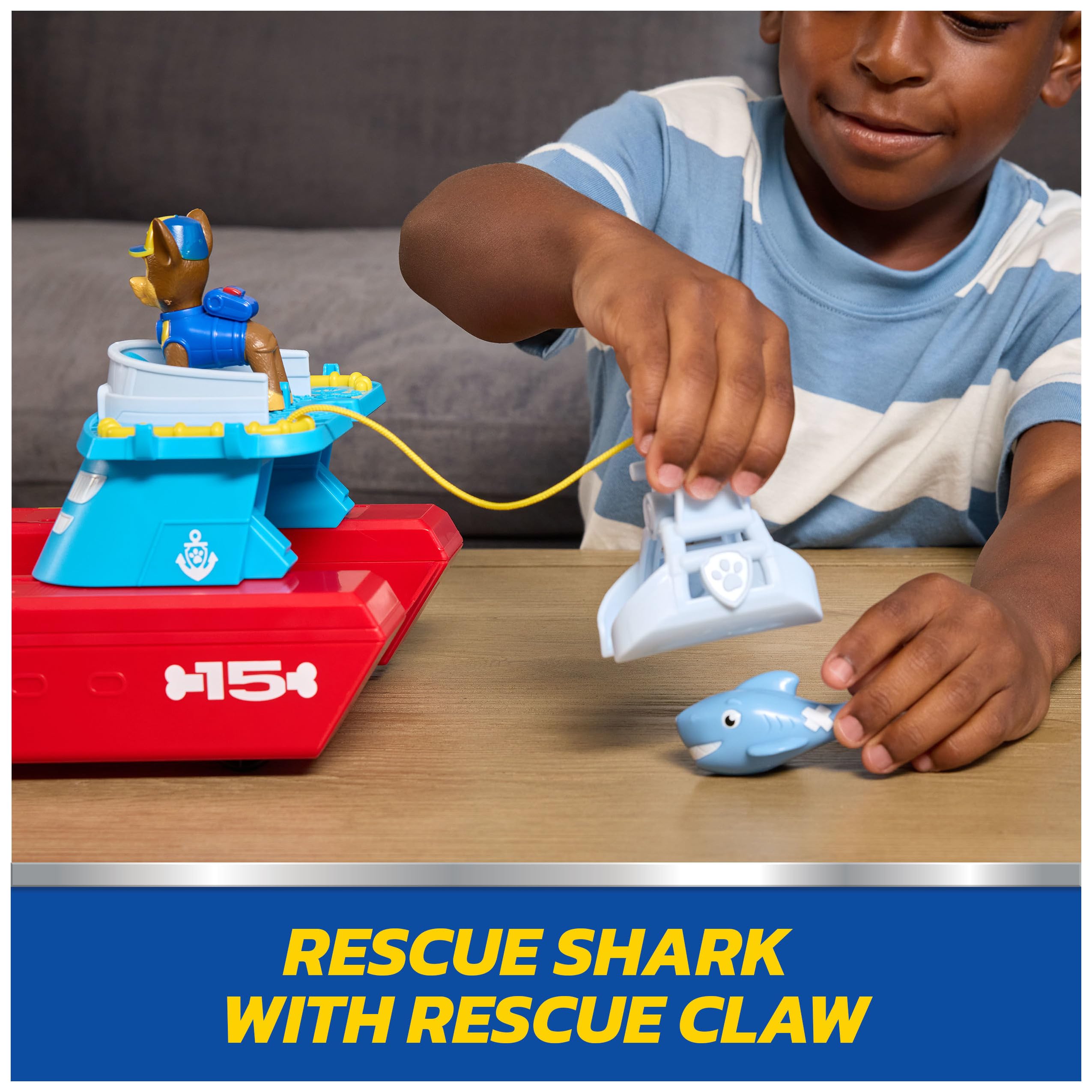 Paw Patrol Sea Patroller Vehicle with Chase and Shark Figure | 2 Patrol Modes | Multicolor 5
