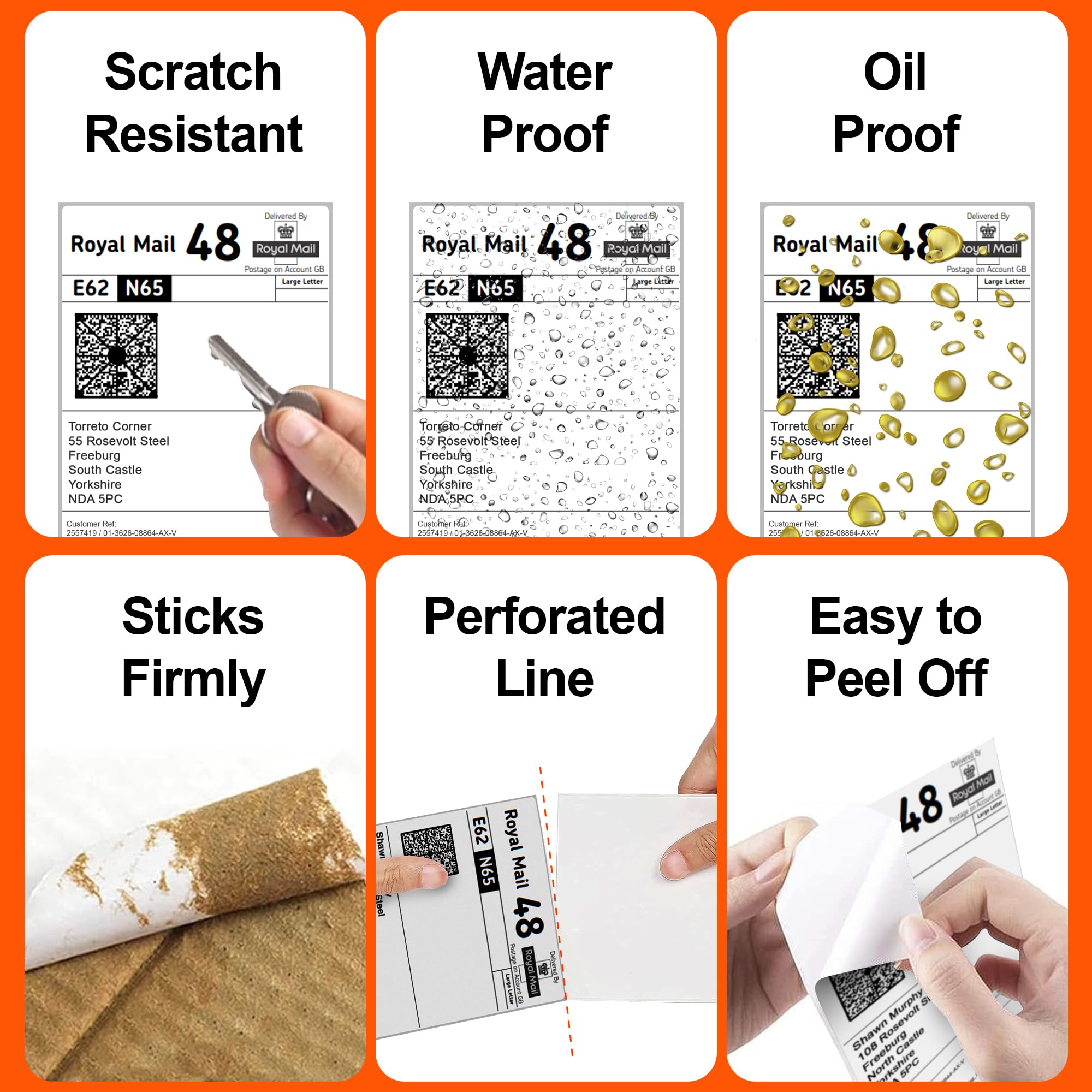 iSOUL Direct Thermal Printer Labels - 4x6 Inch (100x150mm) | 500 Labels per Roll | White Paper 4
