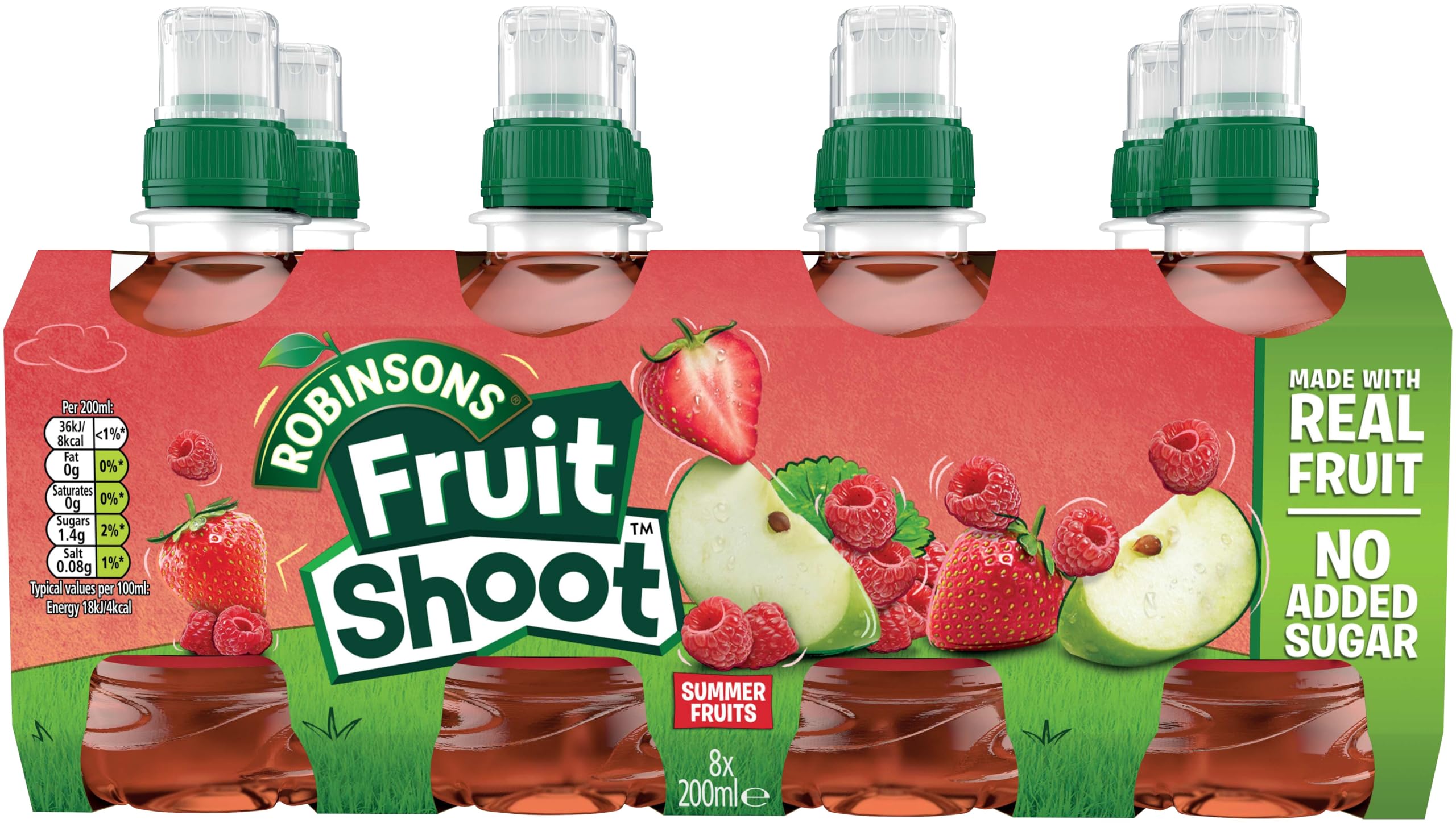 Fruit Shoot Sommerfrüchte - Vitaminreiches Fruchtsaftgetränk ohne Zuckerzusatz (200 ml, 8er Pack) 8