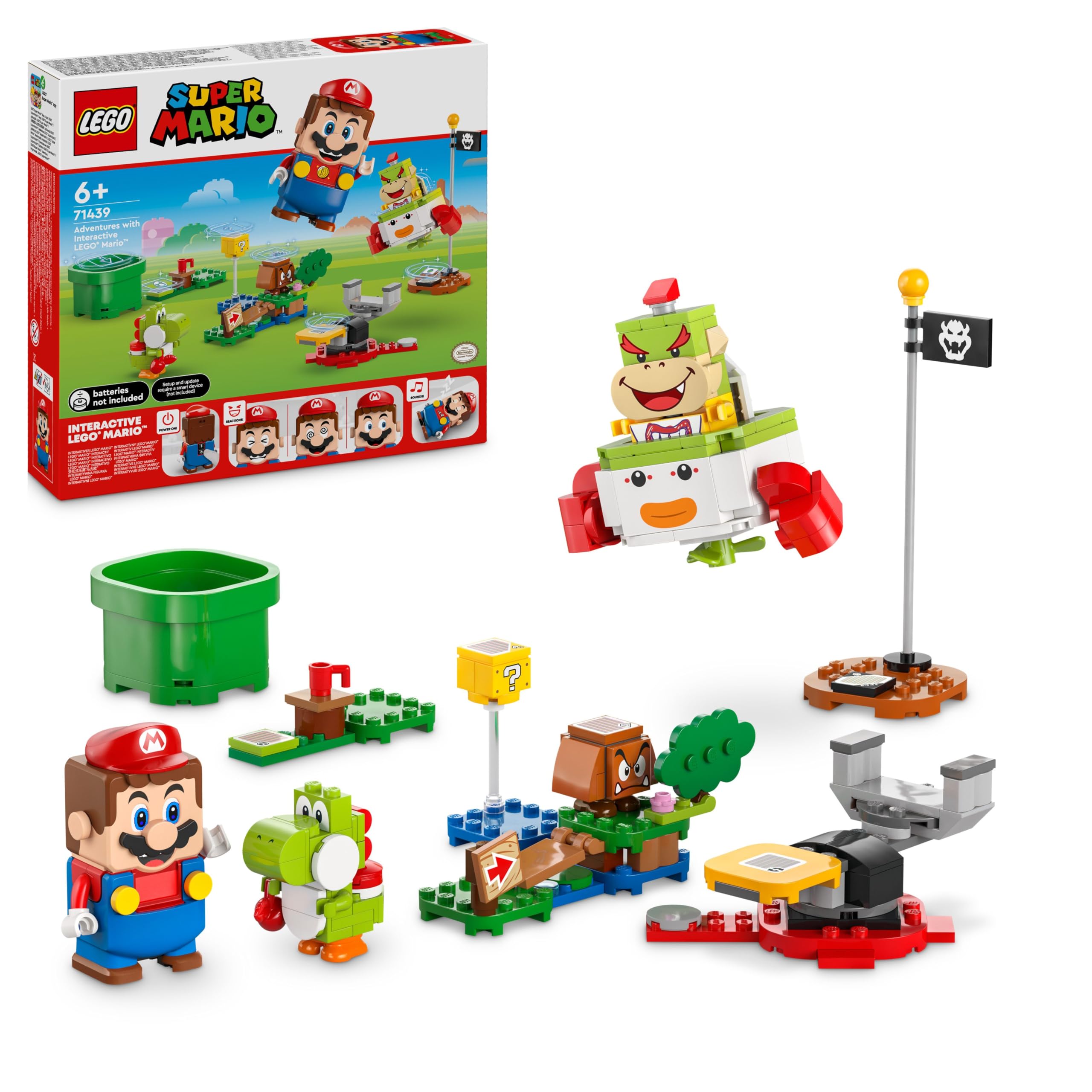LEGO Super Mario Adventures with Interactive Mario, Bowser Jr.’s Clown Car Building Set 71439