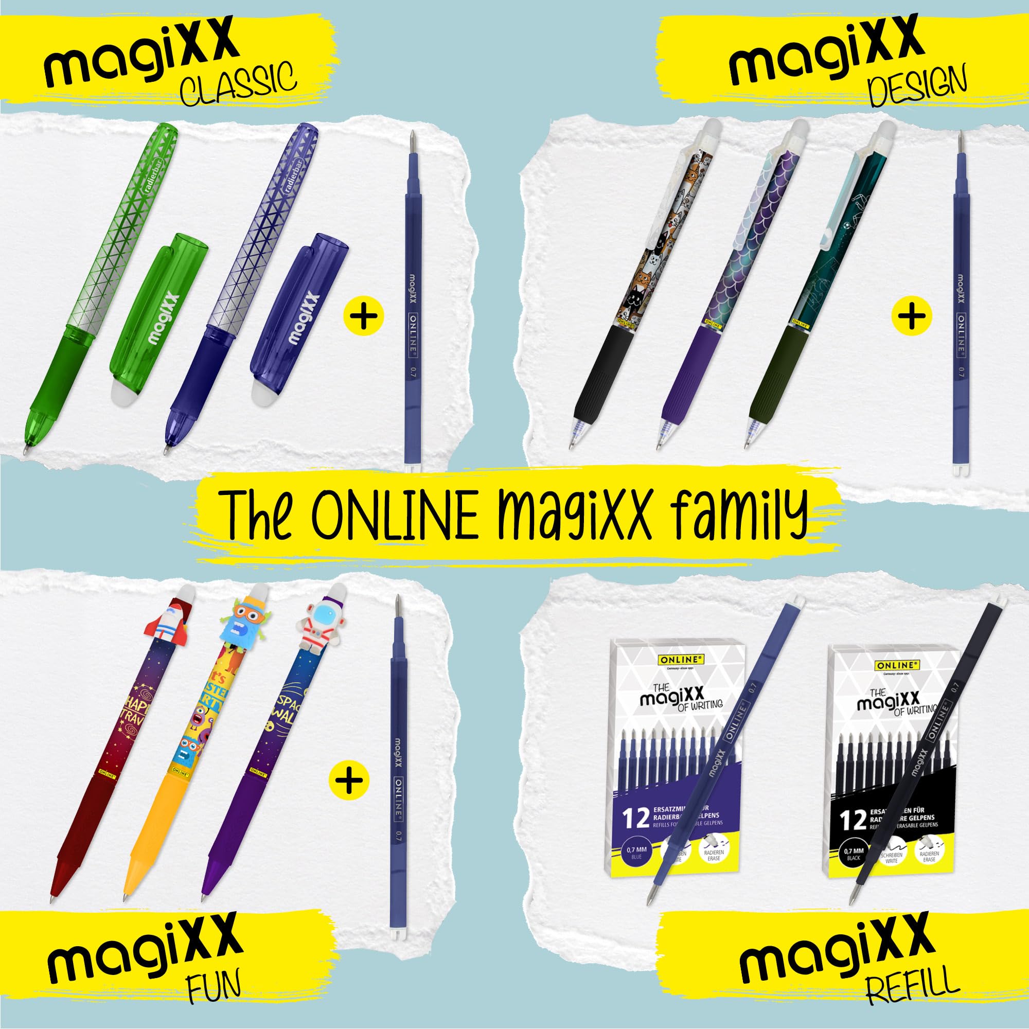 Online magiXX Erasable Gel Pen - Purple Ink, 0.7mm Ball Tip, Ergonomic Grip | Pack of 1 7