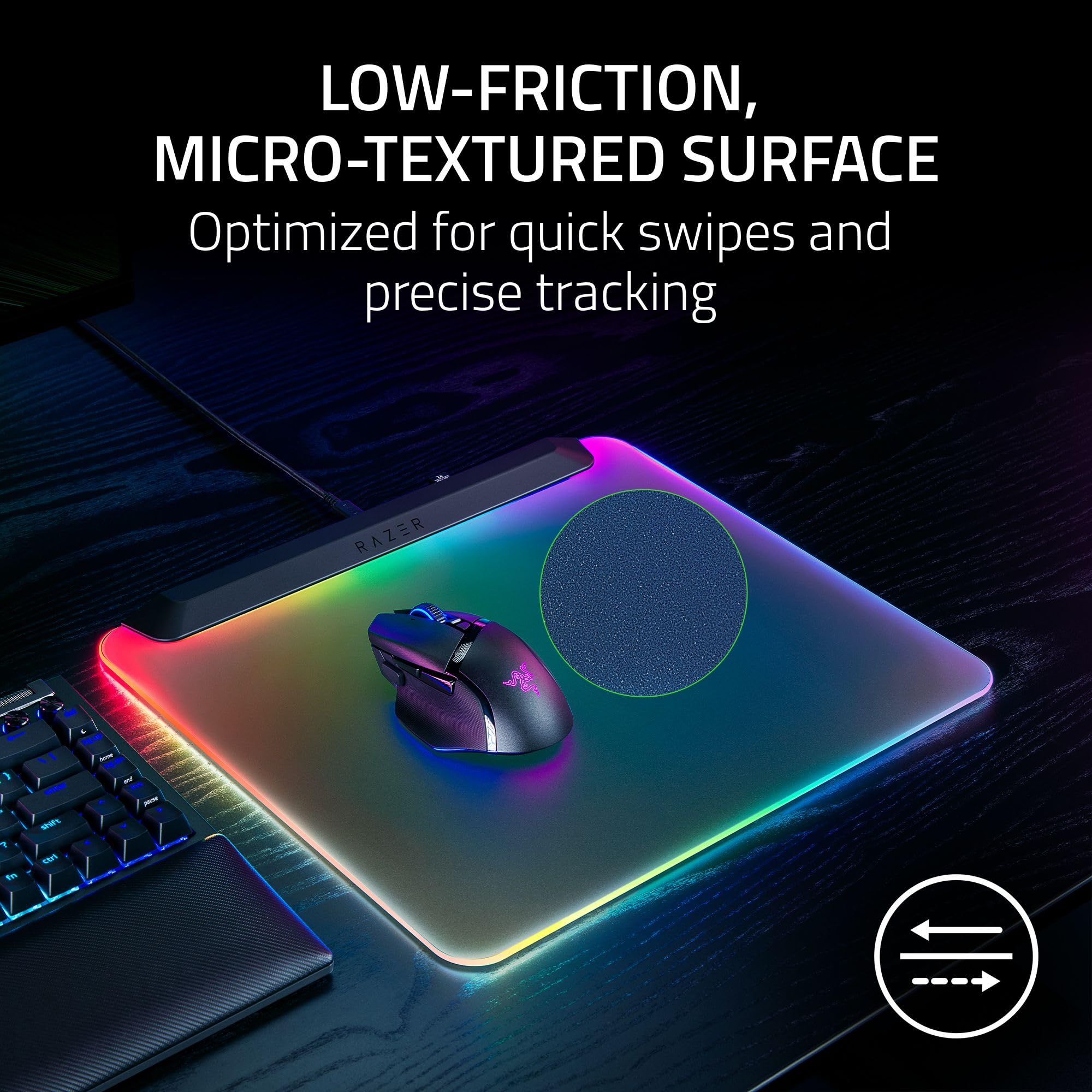 Razer Firefly V2 Pro – Gaming-Mauspad mit RGB-Hintergrundbeleuchtung, 15-Zonen-Chroma-Beleuchtung und integriertem USB-Anschluss 8
