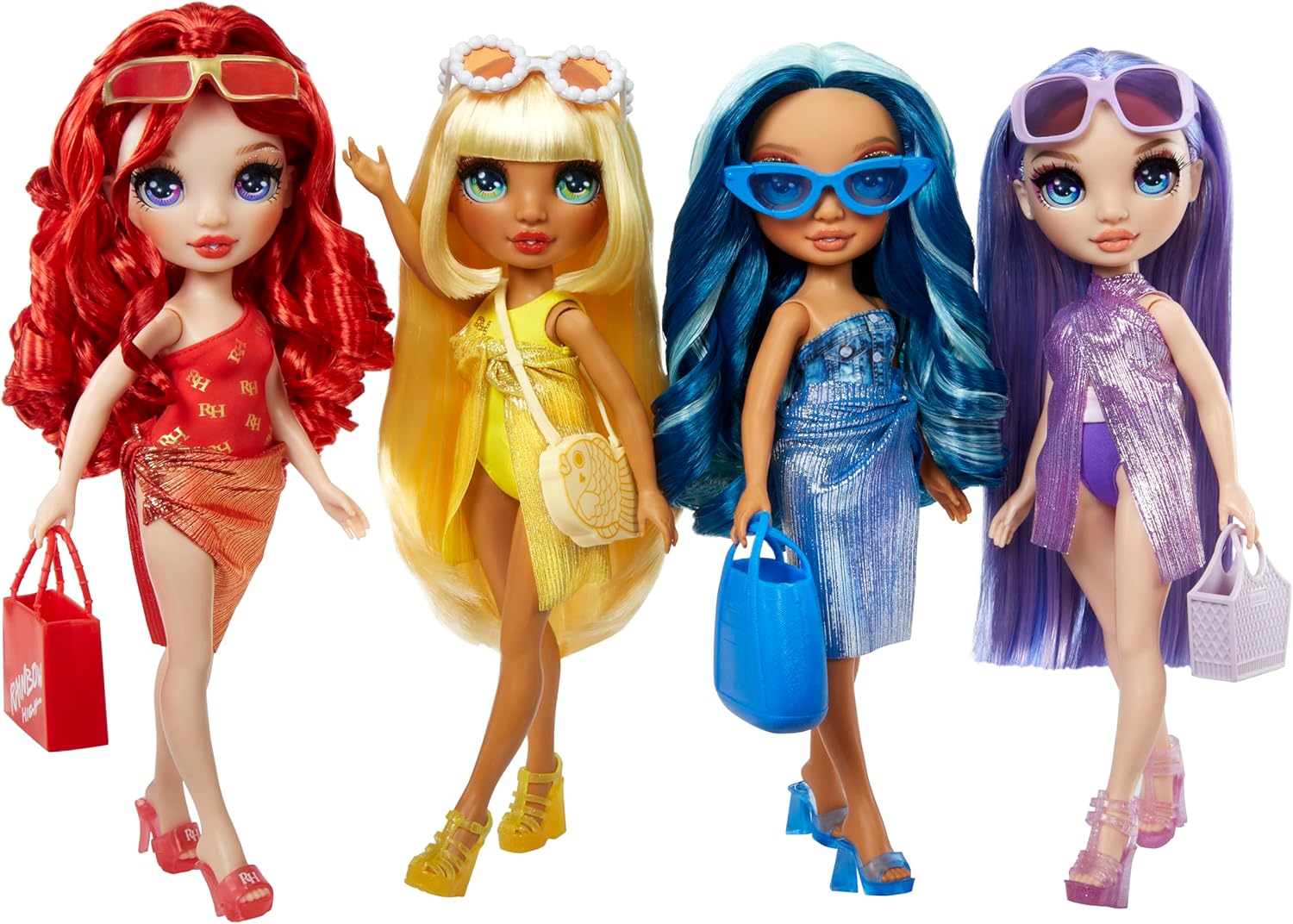 Rainbow High Swim & Style Ruby Doll - 28 cm Fashion Doll with Shimmery Wrap, Red Swimsuit & Accessories 6