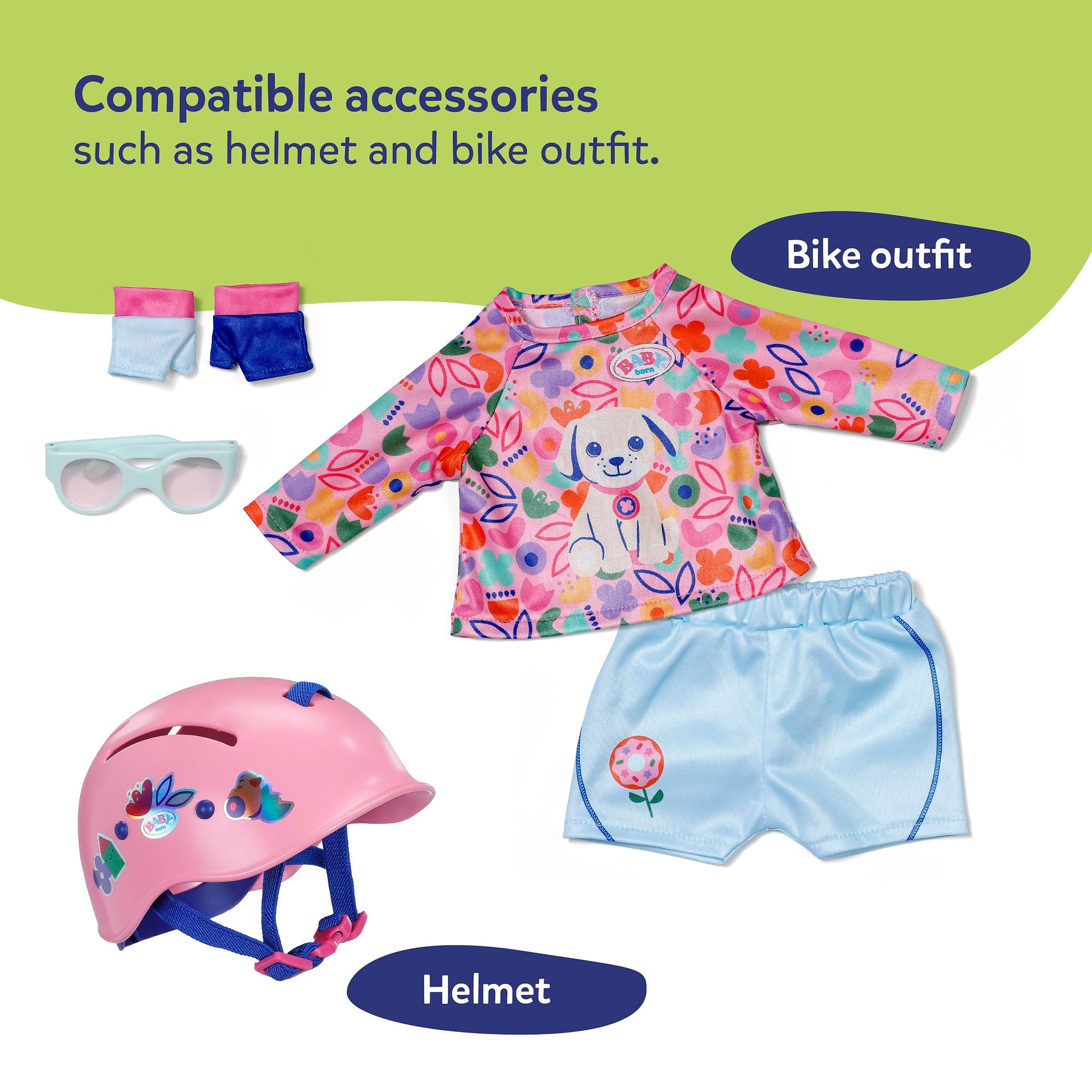 BABY born Doll Bicycle with Lucky Dog Carrier | Height-Adjustable Handle | Brown Plastic 8