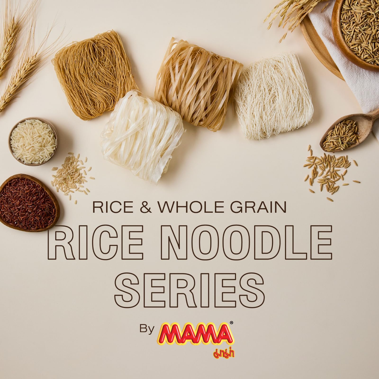 MAMA Instant Whole Grain Rice Vermicelli Noodles - Low Fat, No Preservatives | 225g (Pack of 6) 4