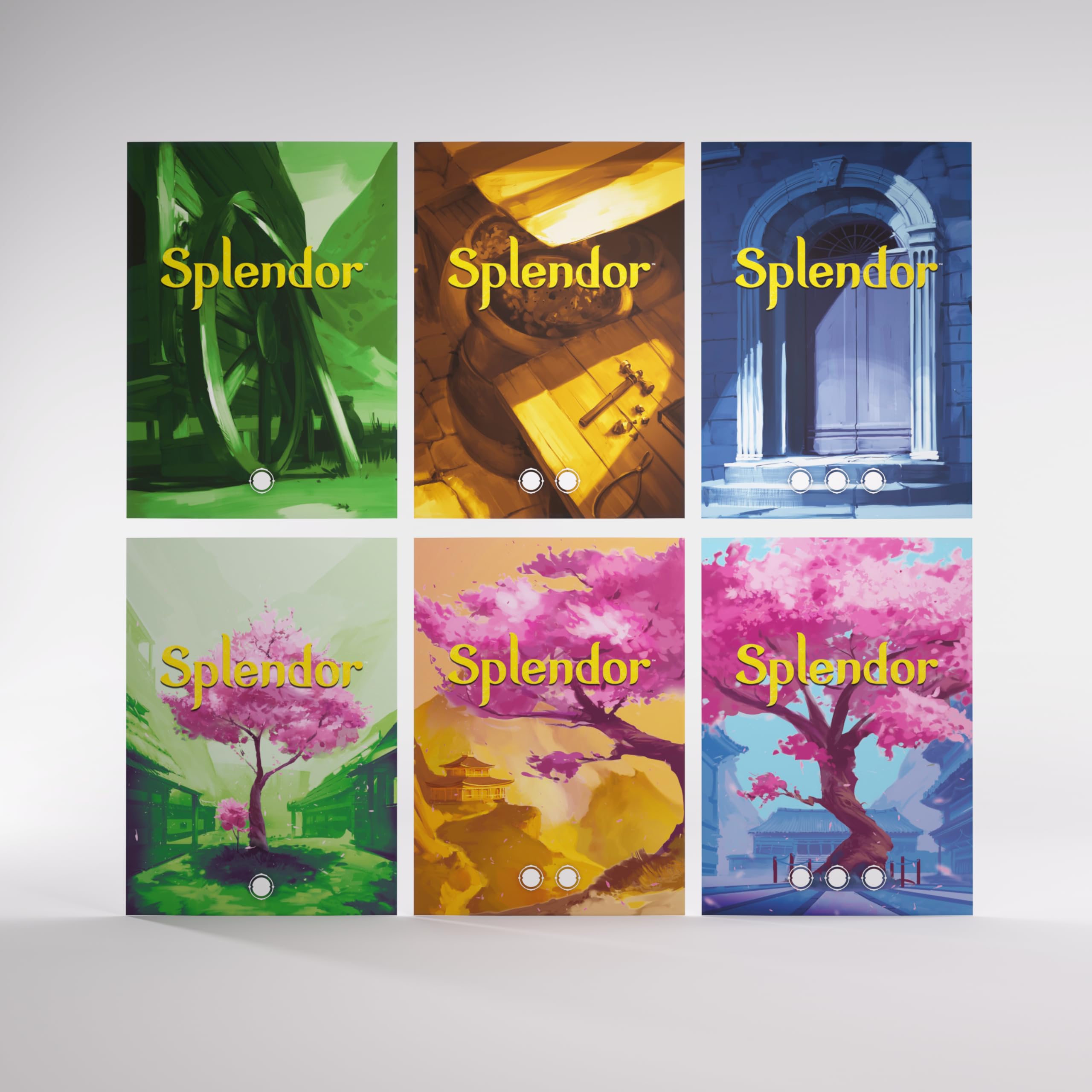 Gamegenic Splendor Premium Art Sleeves – 120 matte Hüllen für Splendor-Basisspiel und Erweiterung 3