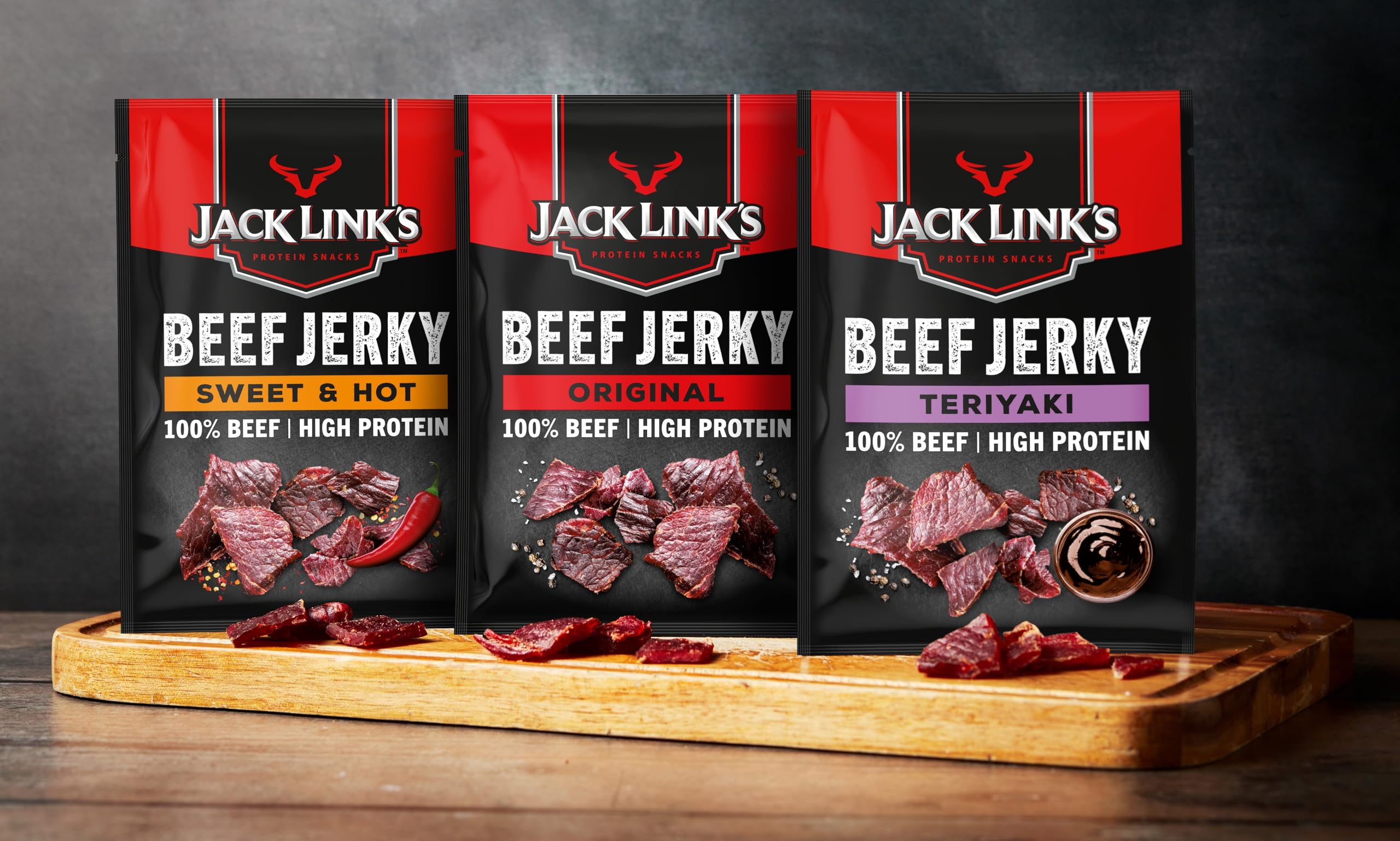 Jack Link's Beef Jerky Sweet &amp; Hot - Box mit 12 x 60 g - Trockenfleisch-Snack 5