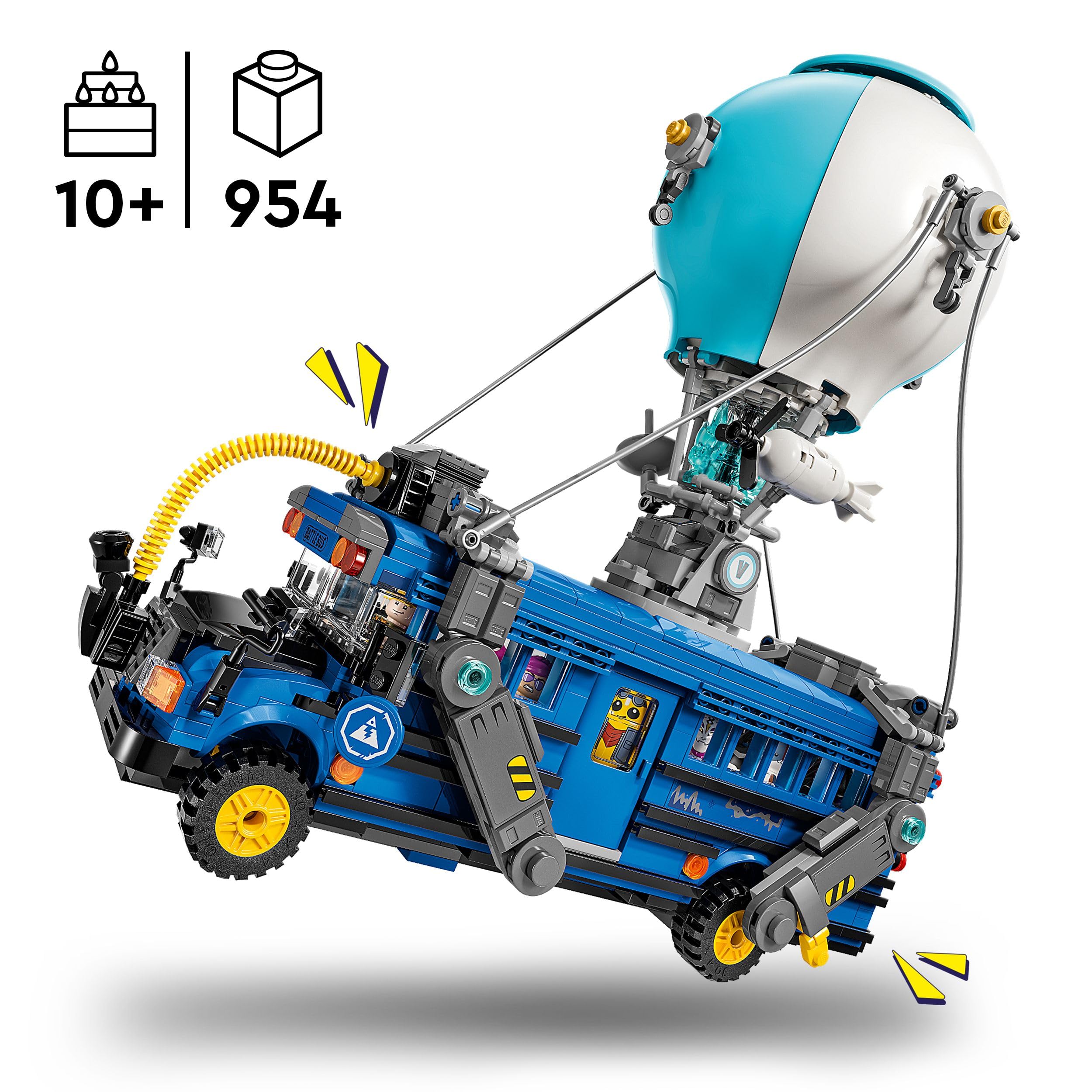 LEGO Fortnite Battle Bus Spielzeug – Videospiel-Fahrzeugmodellbausatz mit 9 Charakteren