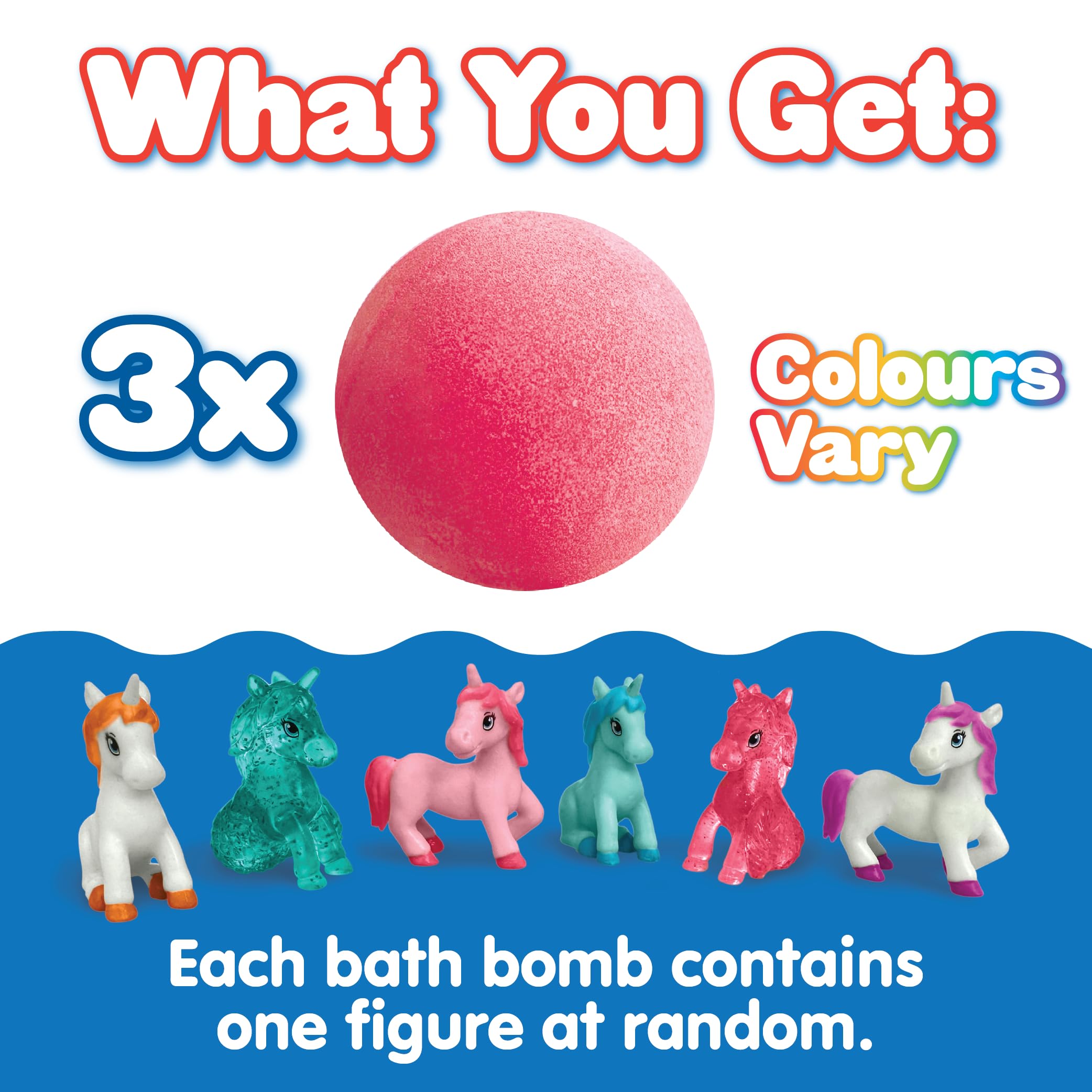 ZIMPLI Unicorn Surprise Bath Bombs - 3 Pack, Fruity Scent, Includes Collectible Toy 3