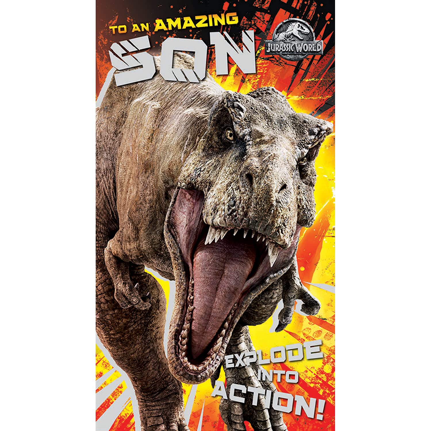 Jurassic World Son Birthday Card - Multi Color | 9 x 5 Inch 3