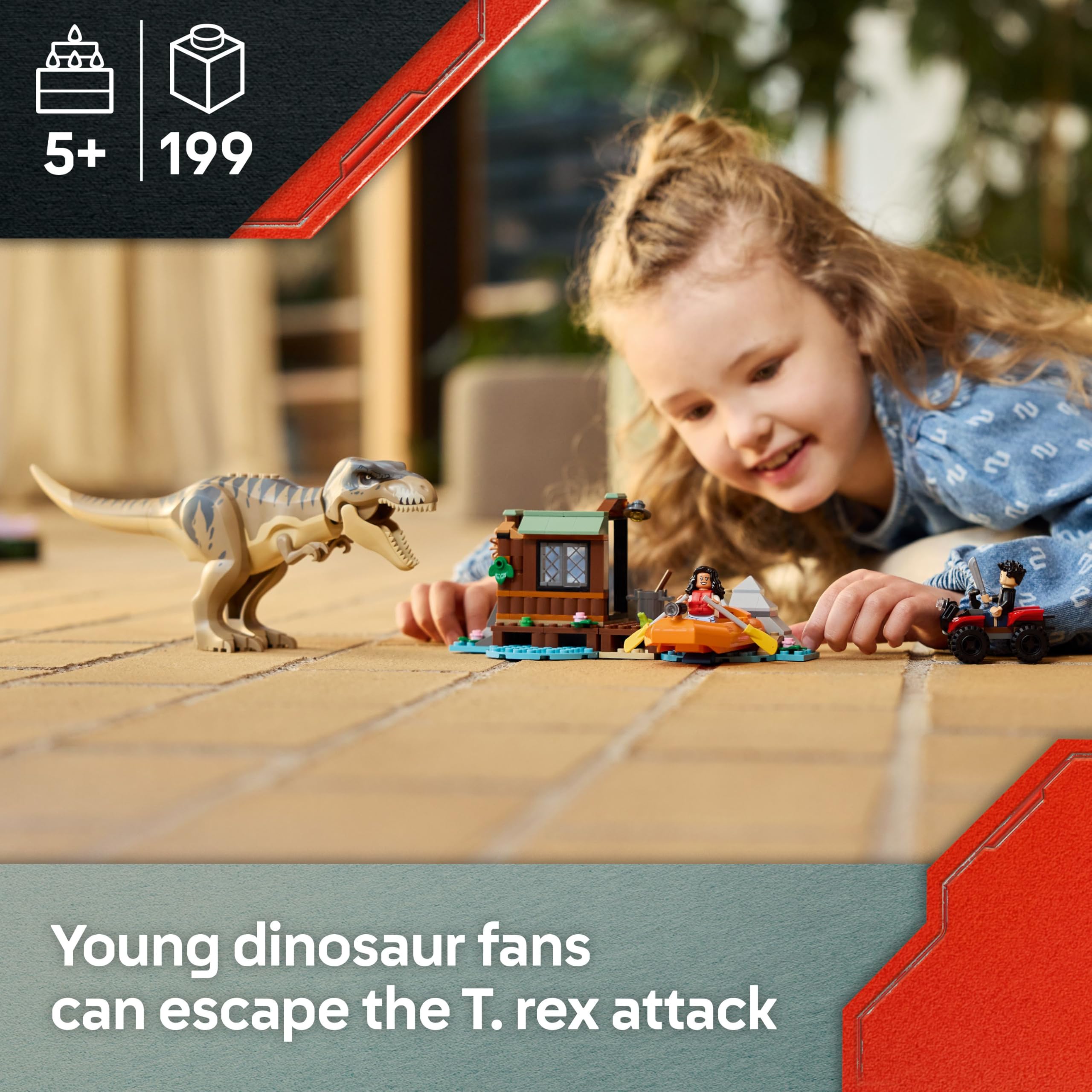 LEGO Jurassic World T. rex River Escape Building Set 76975 | Ages 5+