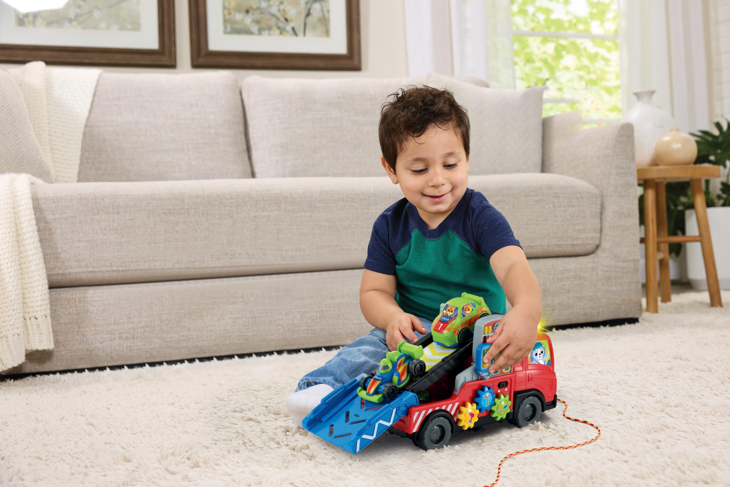 VTech Road Rescue Car Carrier - Interactive Sound Toy | Ages 12-36 Months | Includes 2 Cars 3