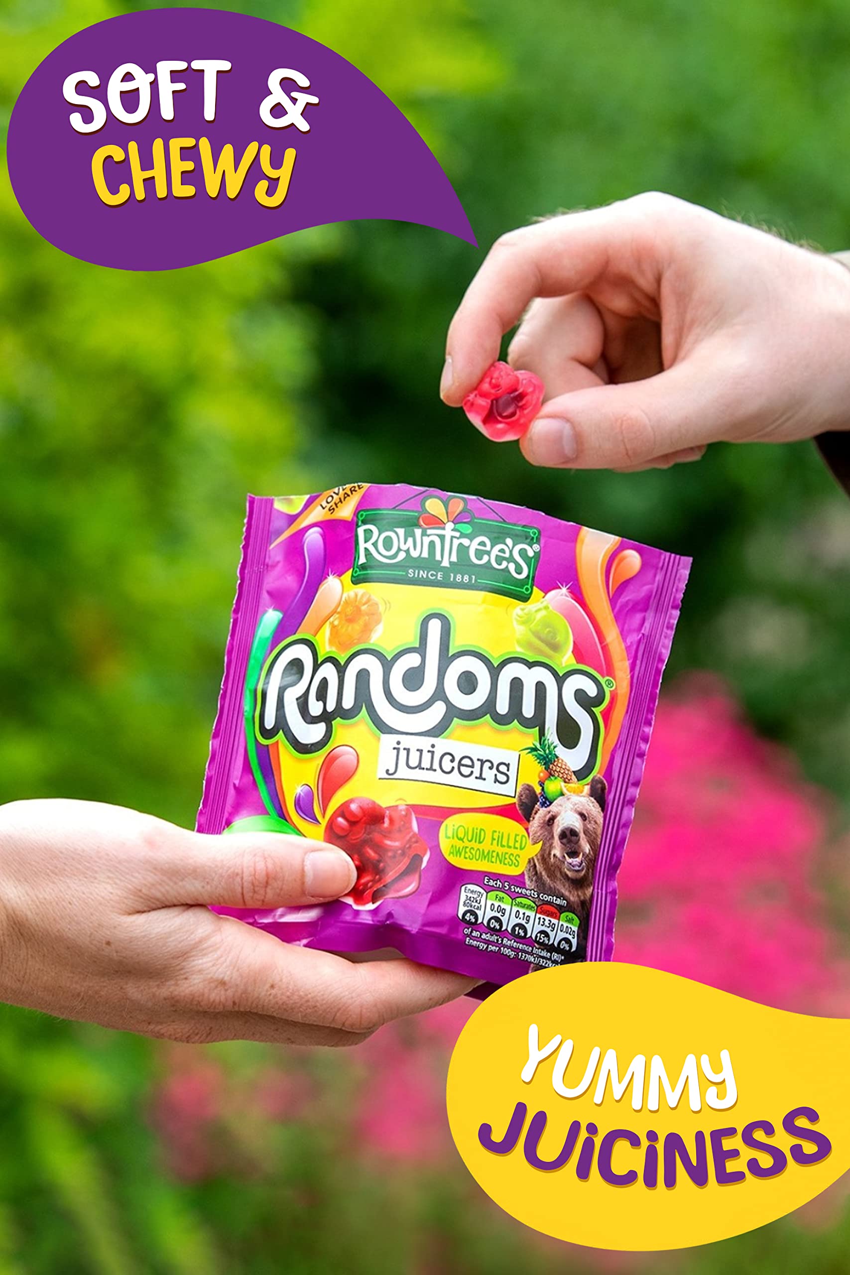 Rowntree's Randoms Juicers Sweets Sharing Bags - Juicy Liquid Center | Pack of 9 x 140g 5