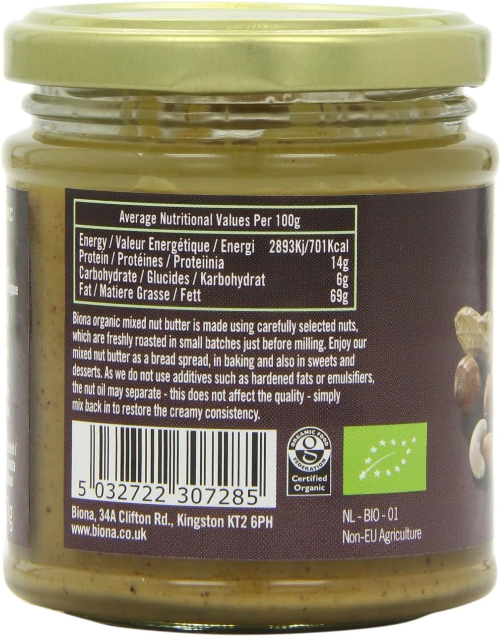 Biona Bio-Nussbutter, gemischt, 170 g 5