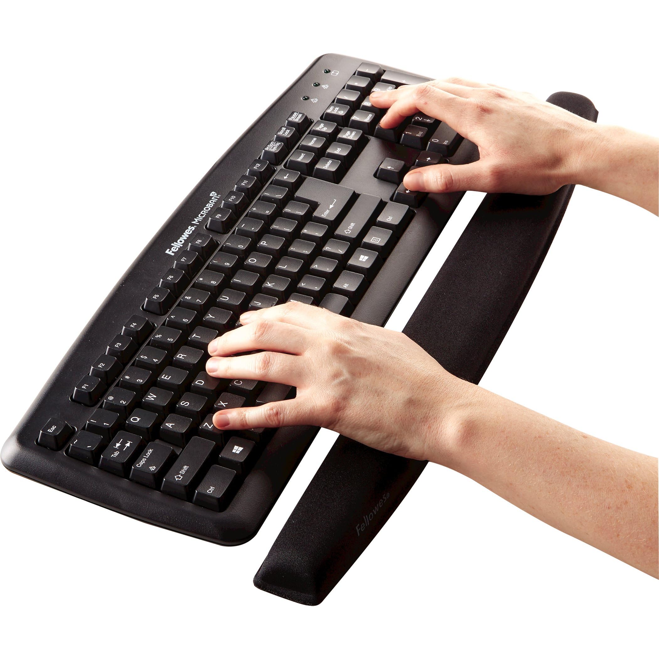 Fellowes Memory Foam Keyboard Wrist Rest - Ergonomic Support | Black | PU Material 3