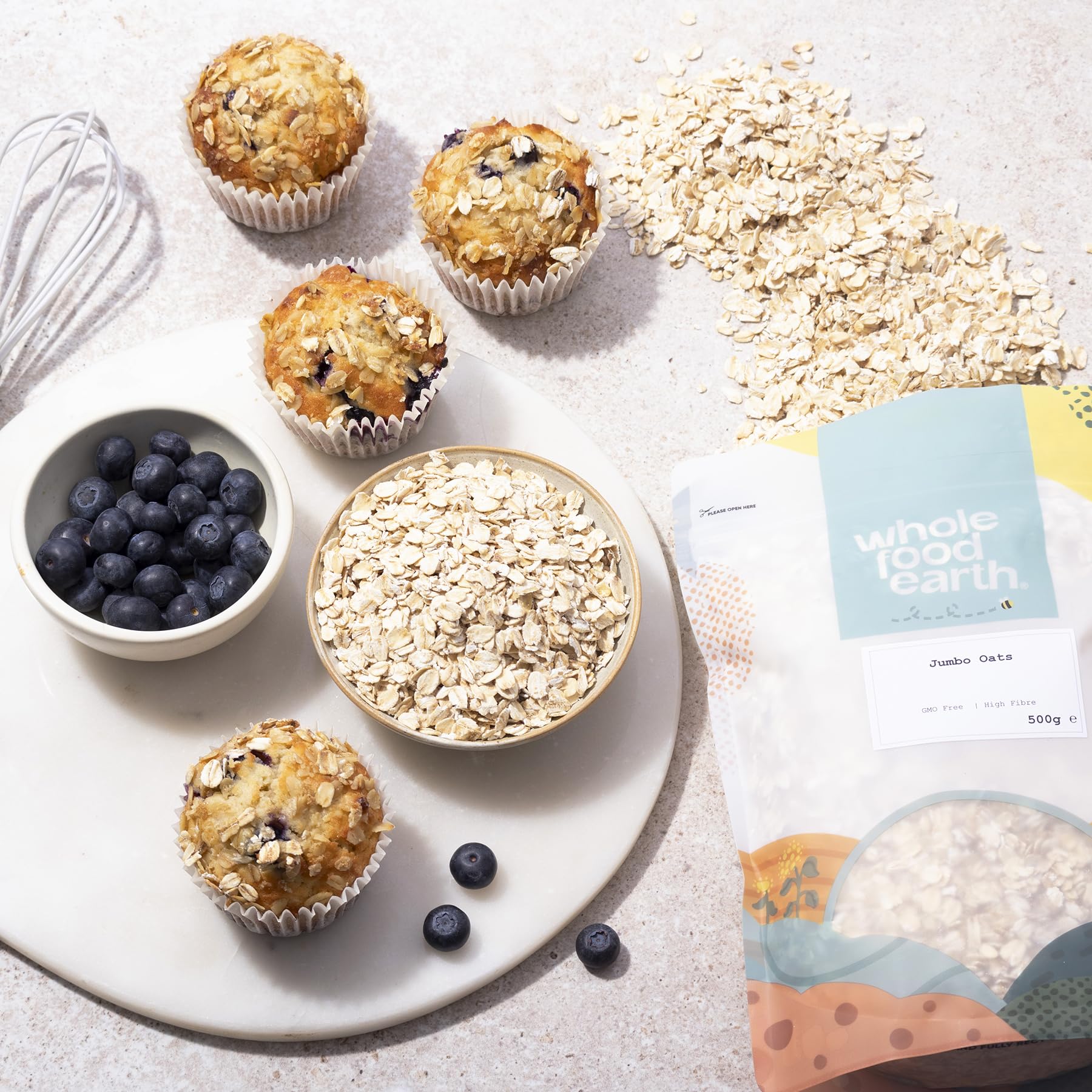 Wholefood Earth Jumbo Oats - High Fibre, GMO Free | 1 kg Pack 4