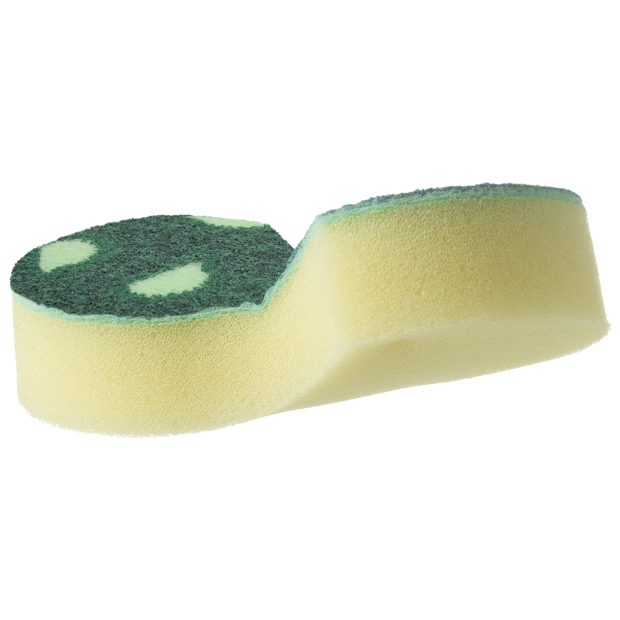 Spontex Easy Sponge Scourers with Comfort Grip - 2 Pack | Green & Yellow | Lemon Scent