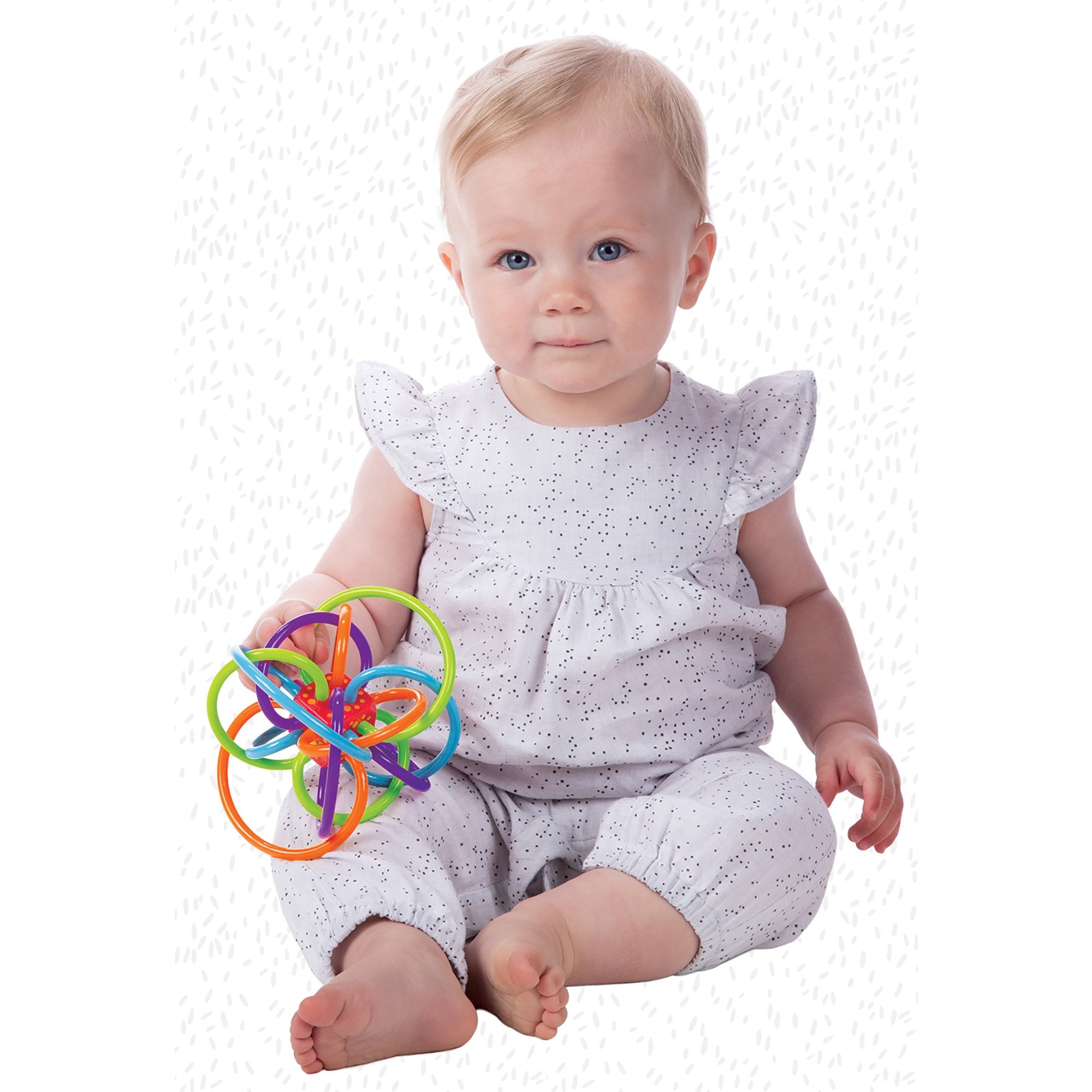 Manhattan Toy Winkel Rattle and Sensory Teether Toy - BPA-Free Tubes | Quiet Rattle | Newborn+ 3