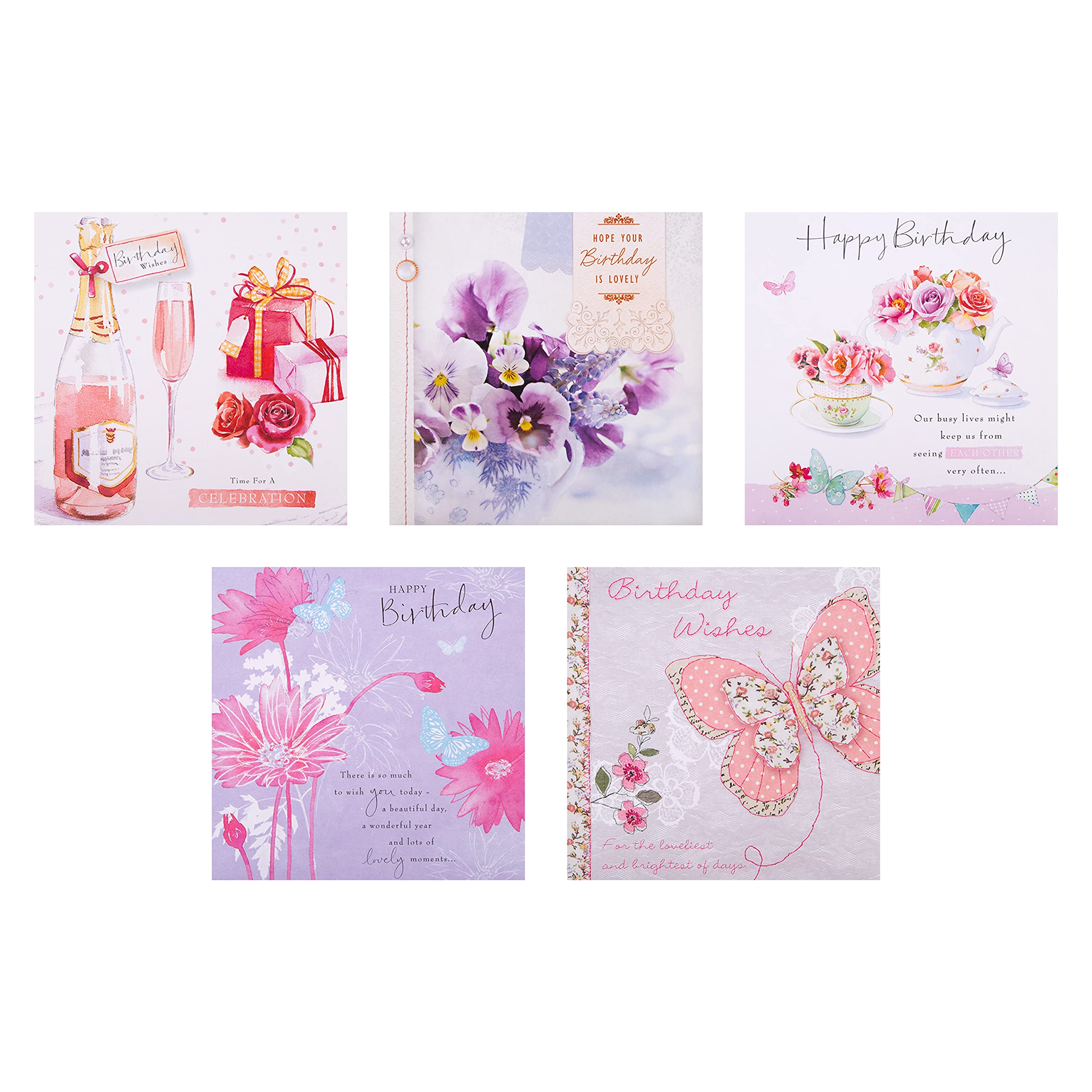 Hallmark Birthday Cards Multipack - 20 Cards in 20 Floral Designs | 16cm x 16cm 4