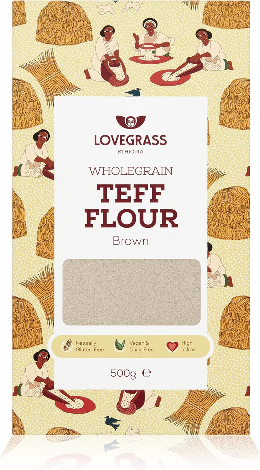 Lovegrass Habesha Brown Teffmehl – ​​500 g – Glutenfrei, Vegan, Vollkorn