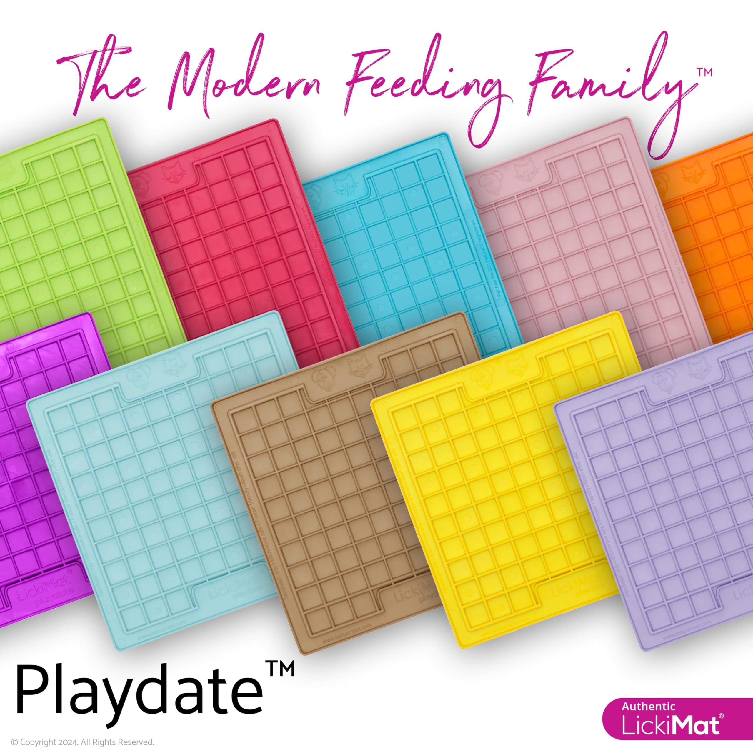LICKIMAT Classic Playdate Dog Feeding Mat - Reduces Anxiety & Boredom | Rubber | 230x200x9mm 6