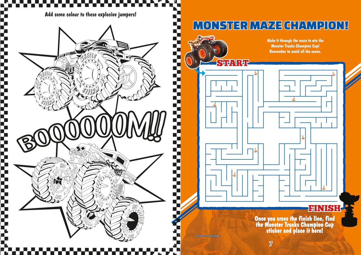 Hot Wheels Monster Trucks: Smash and Crash! A Sticker and Colouring Activity Book [Paperback] 3