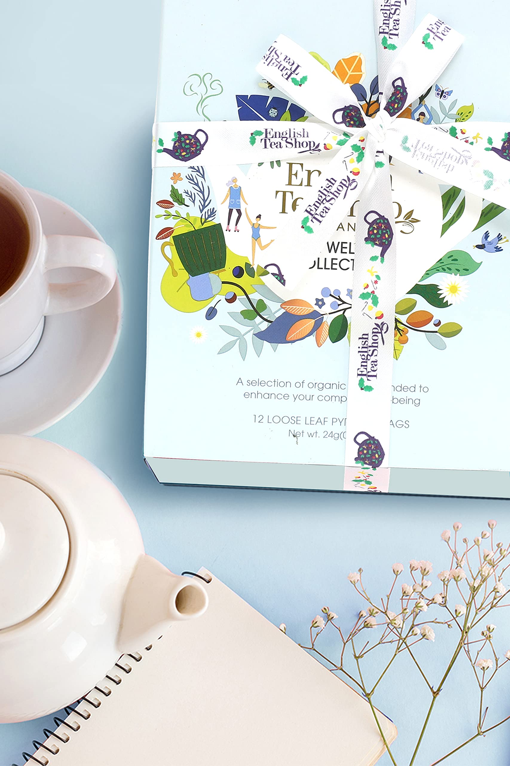 English Tea Shop Organic Wellness Tea Collection - 12 Pyramid Tea Bags | 6 Flavours 6