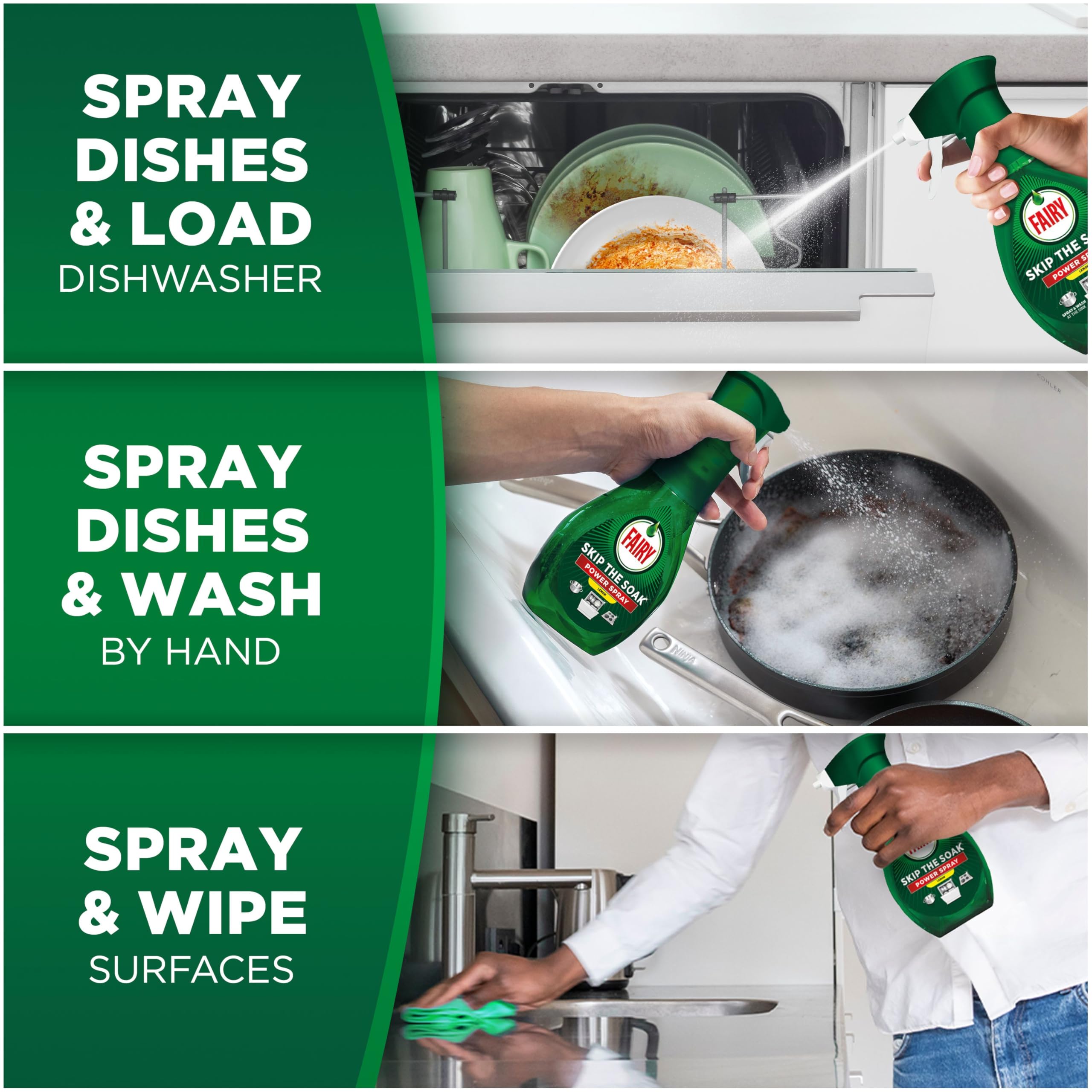 Fairy Skip the Soak Power Spray Pre-Treatment for Dishes, Fresh Scent, 650ml 5