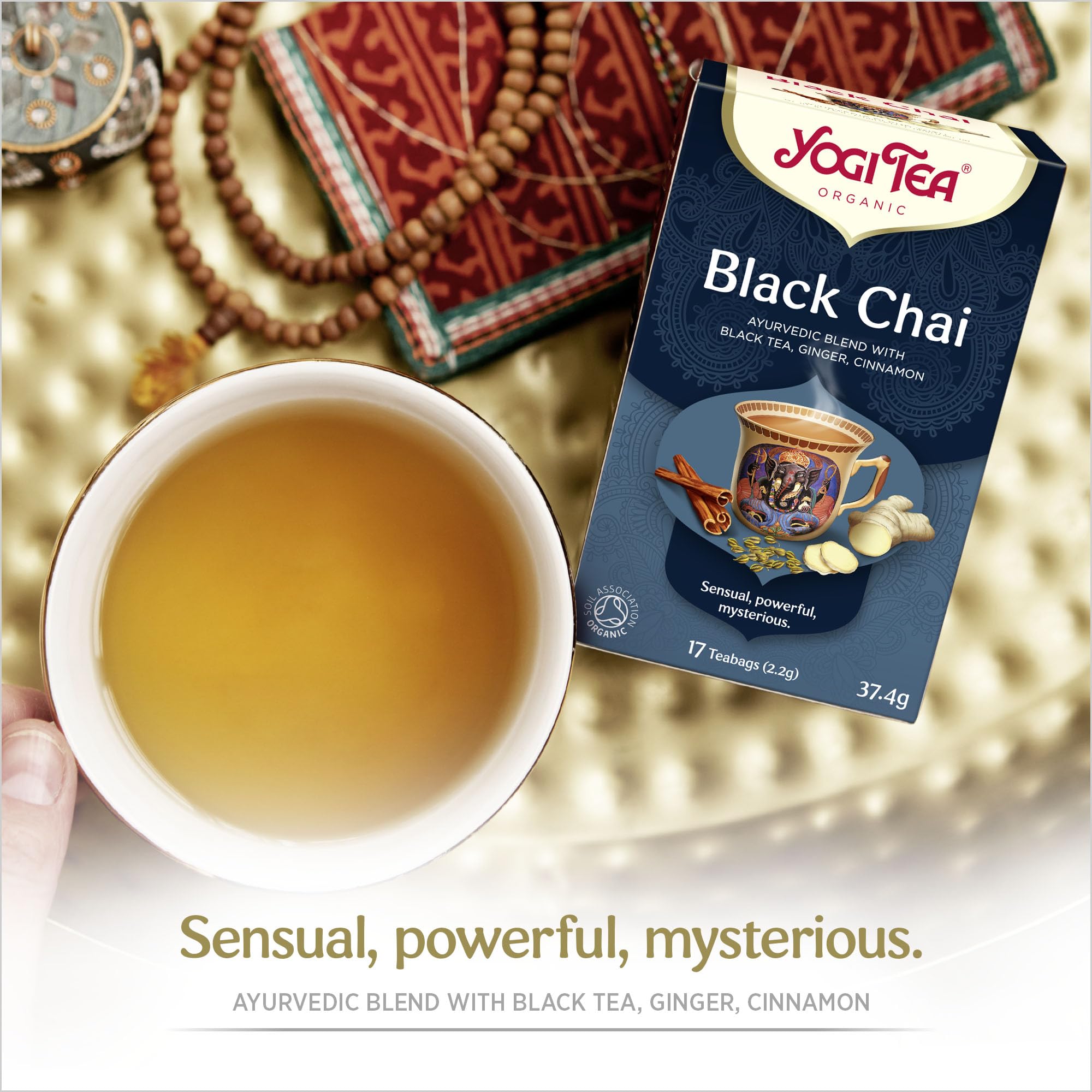 YOGI TEA - Black Chai Organic Herbal Tea, Blend of Black Tea, Ginger and Cinnamon, 6 x 17 Bags 6