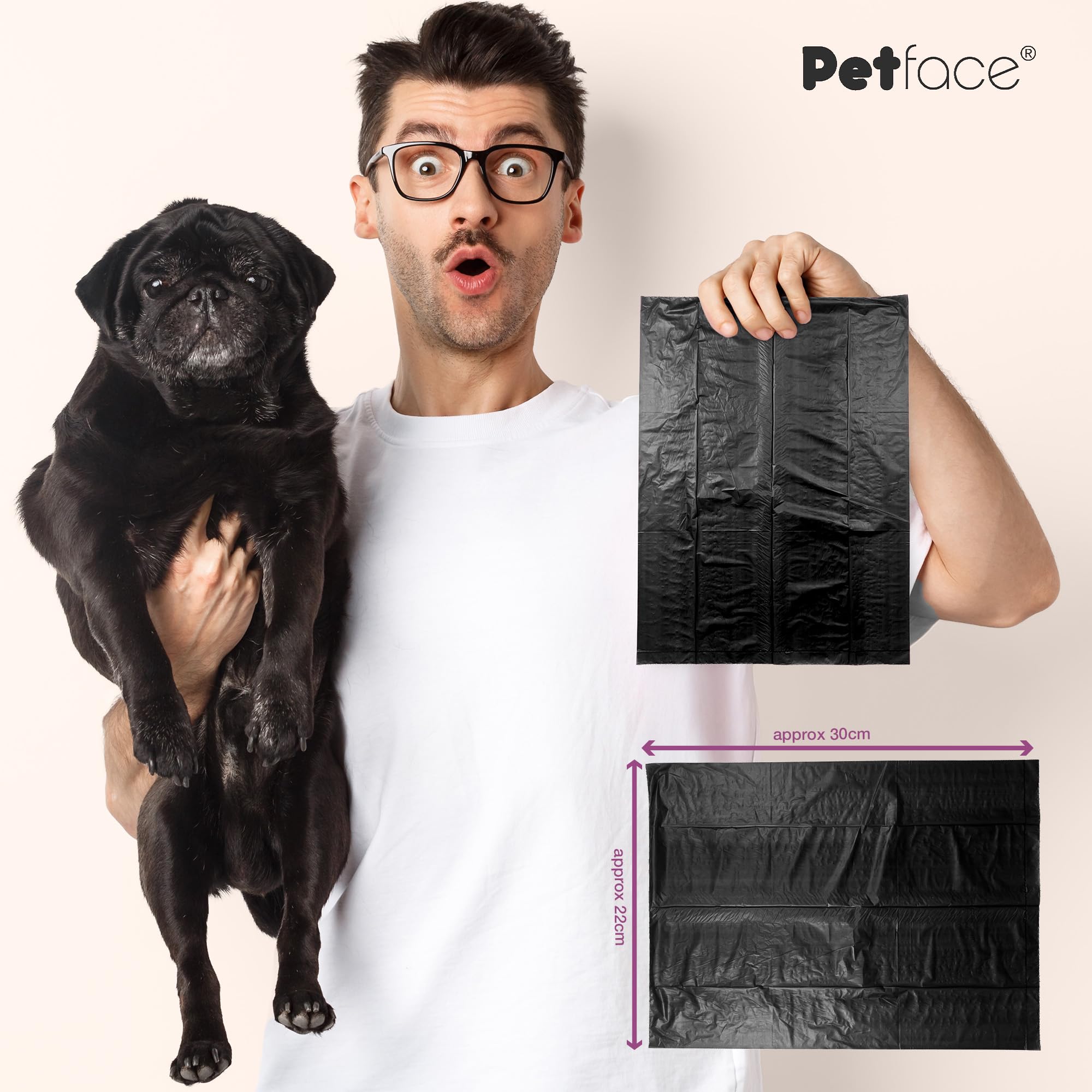 Petface Dog Poop Bag Refills - 60 Degradable Bags Total (3 x 20 Count) | Unscented Plastic 5
