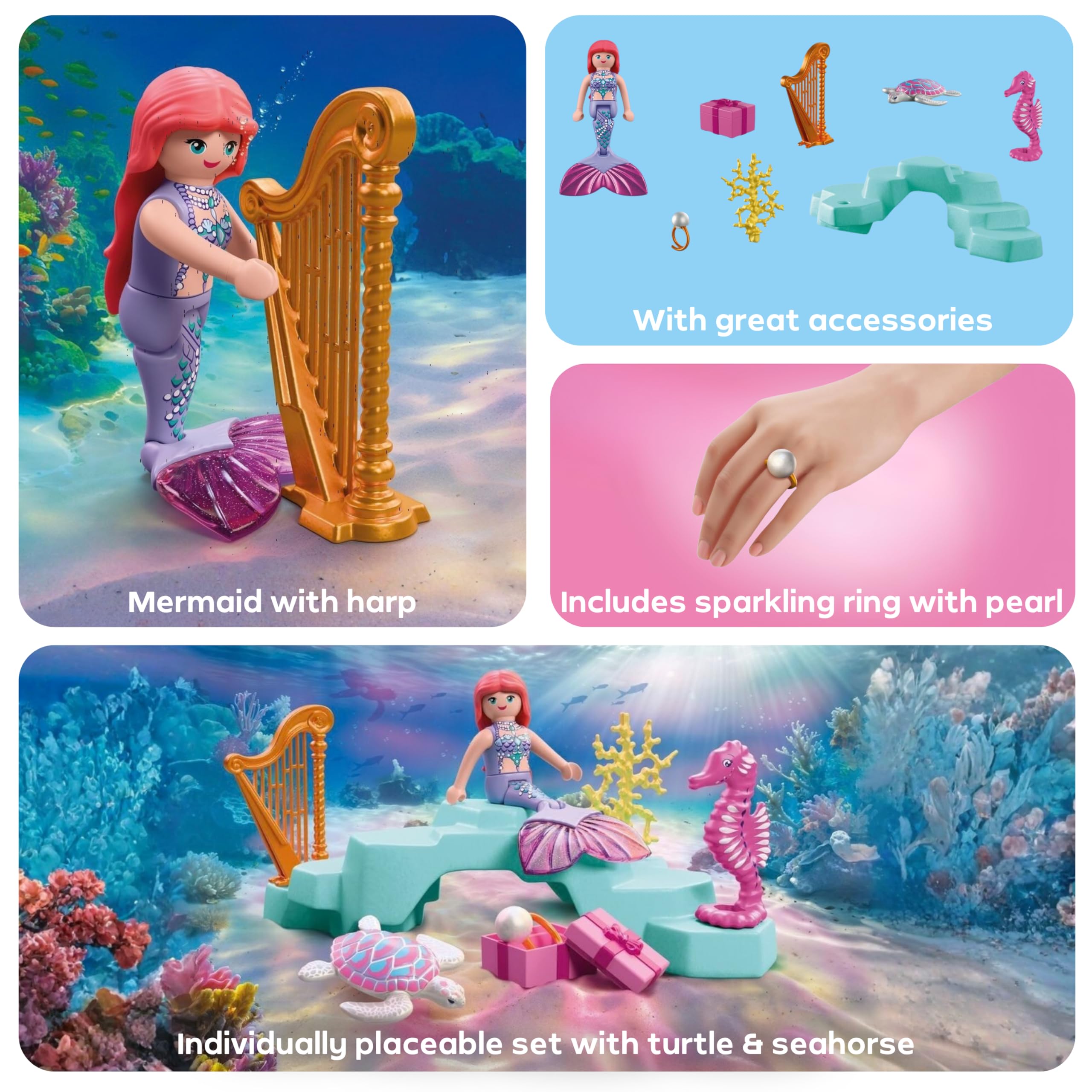 Playmobil Mermaid with Gift - Underwater Wedding Set | Ages 4+ | Model 72107 5