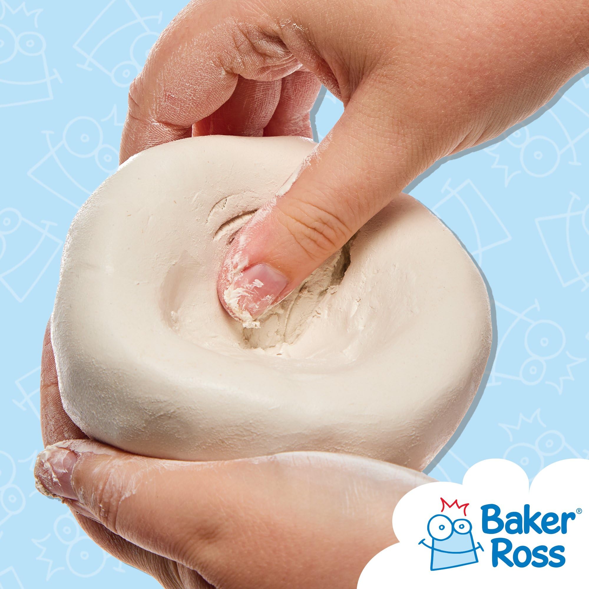Baker Ross White Air Drying Clay - 1kg Pack | Soft Modelling Material | Paintable Finish 4