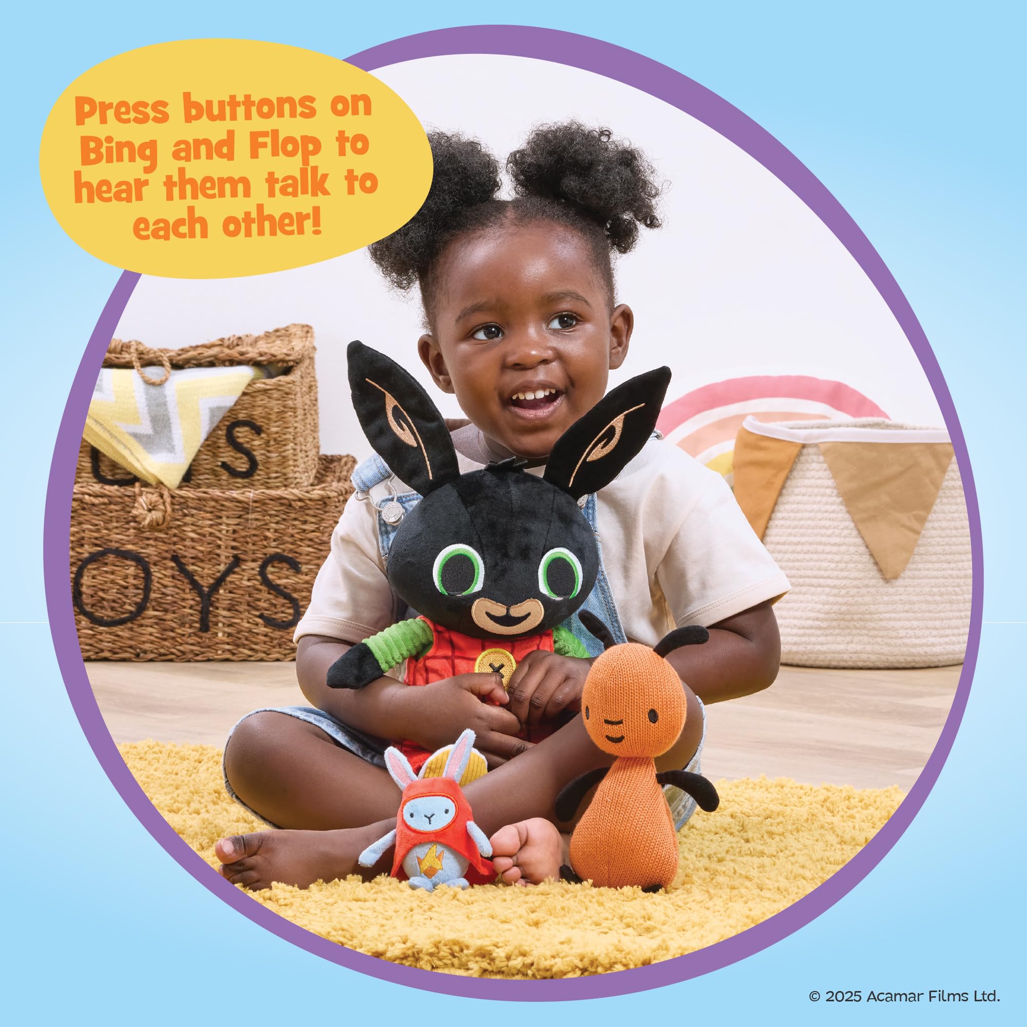 Rainbow Designs Bing, Flop & Hoppity Interactive Soft Toys - RFID Tech | 31 cm 2